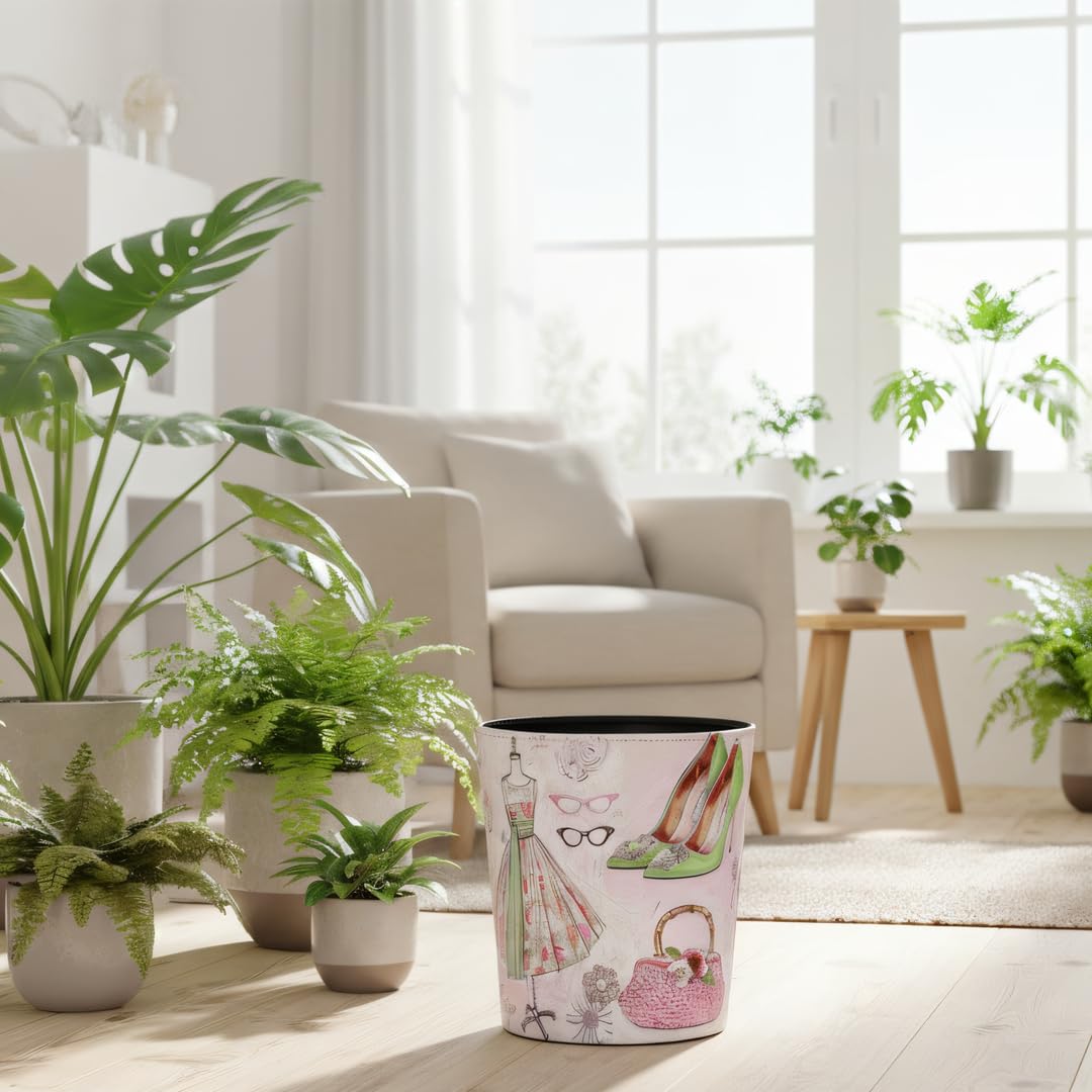 PU Leather Small Trash Can Wastebasket