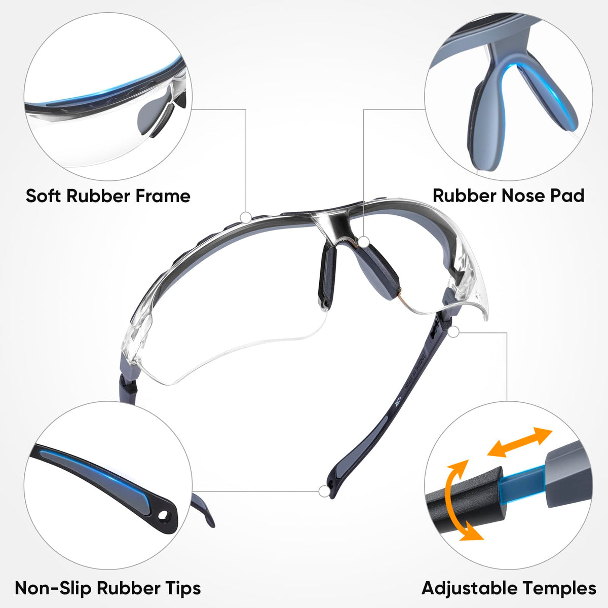3PK Anti Fog Safety Glasses for Men & Women (3 Count)