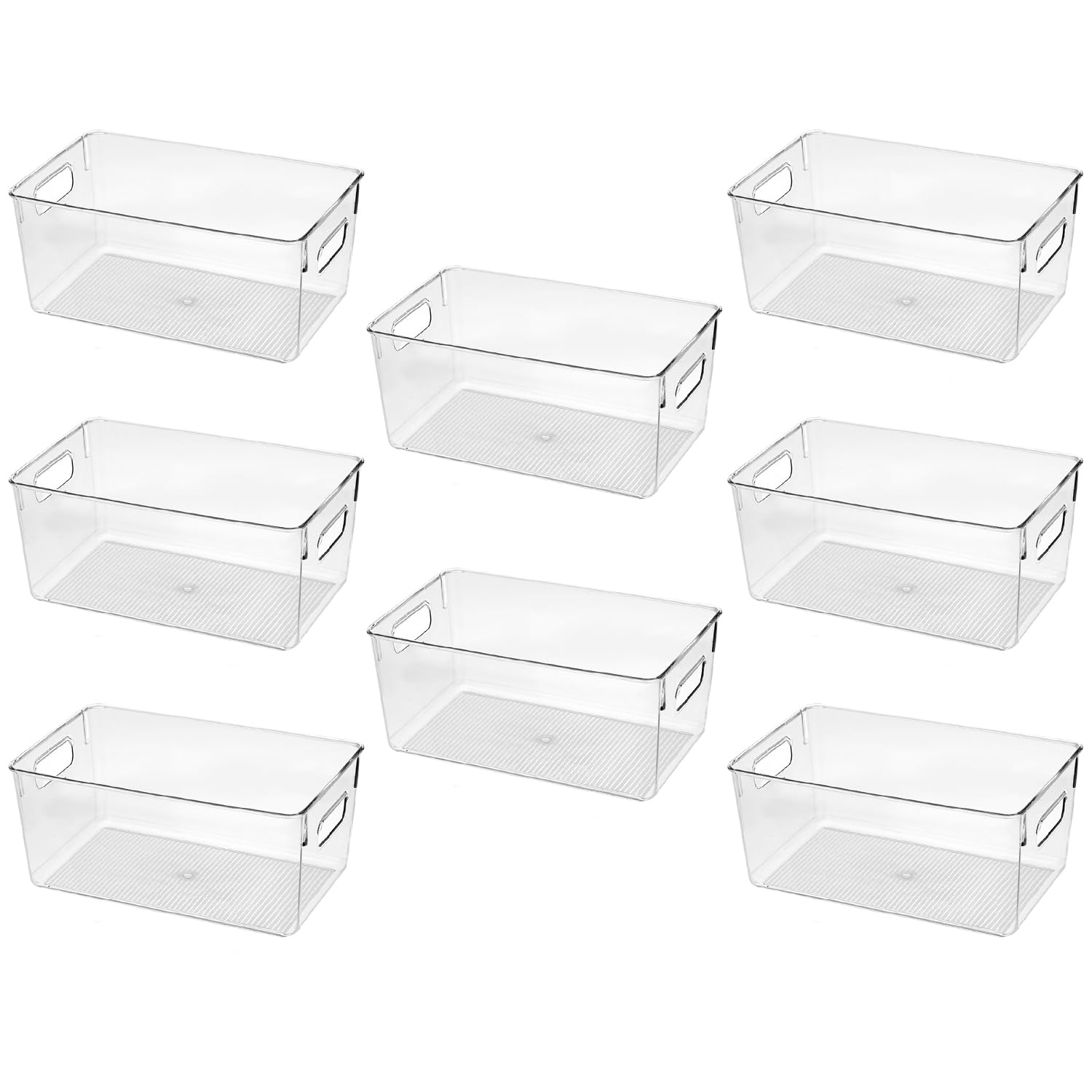 Clear Plastic Storage Bins (8 Count)
