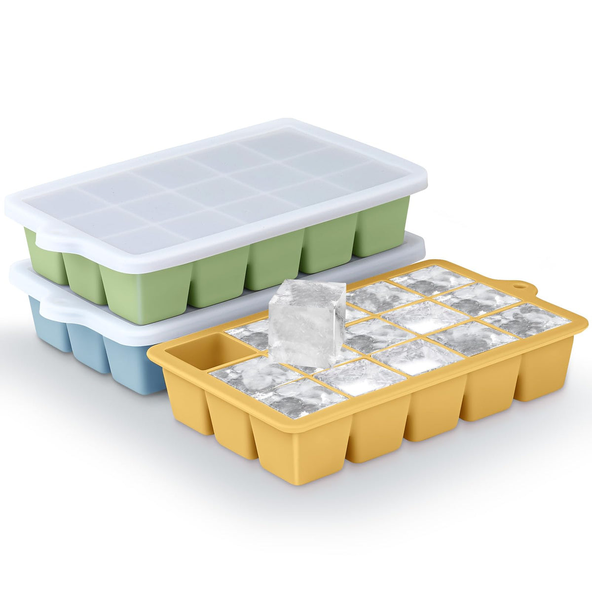 Silicone Ice Cube Trays 3Packs (3 Count)