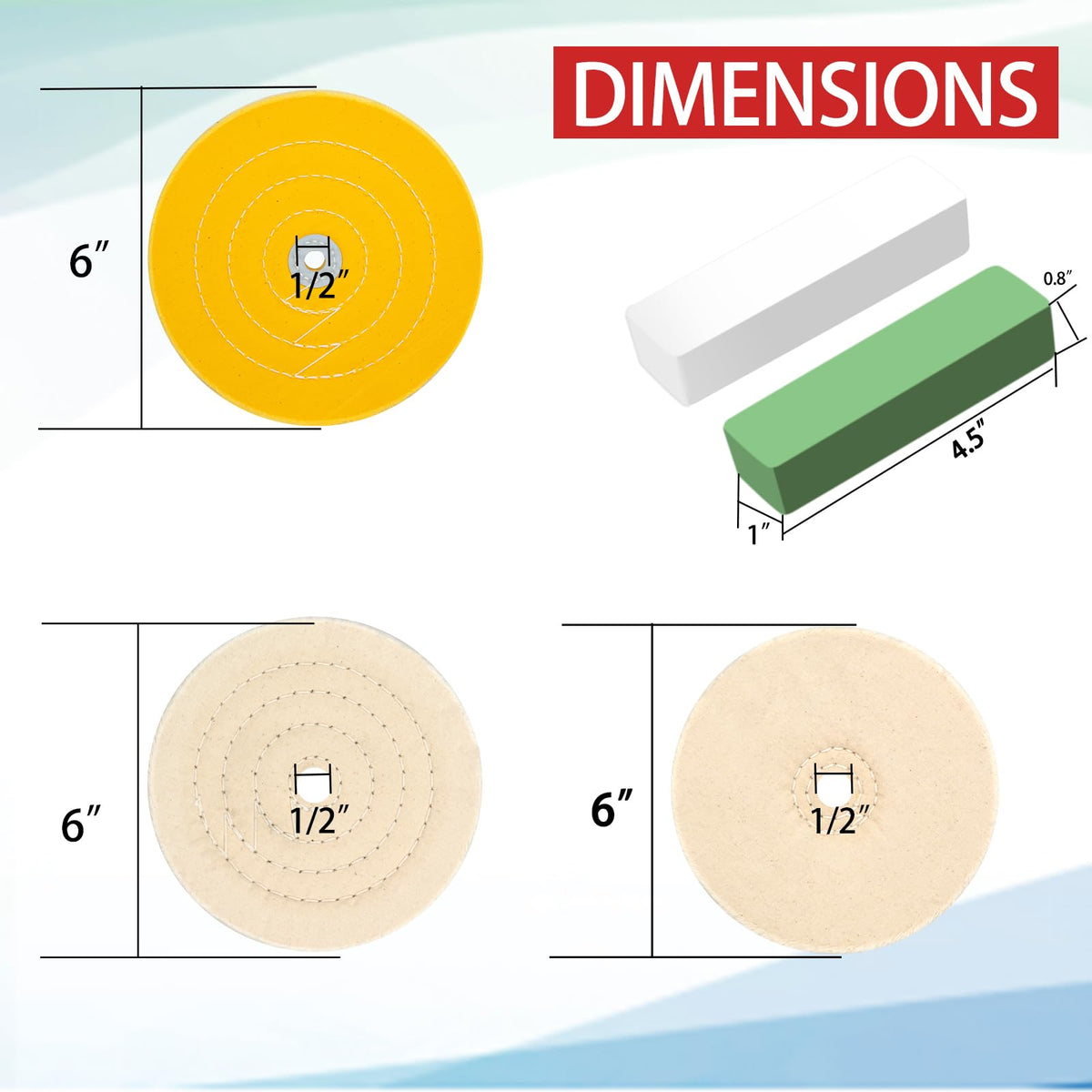 6 Inch Polishing Wheel for Bench Grinder (6 Count)