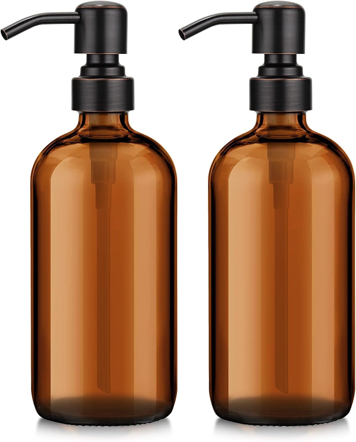 Amber Glass Soap Dispensers (2 Count)