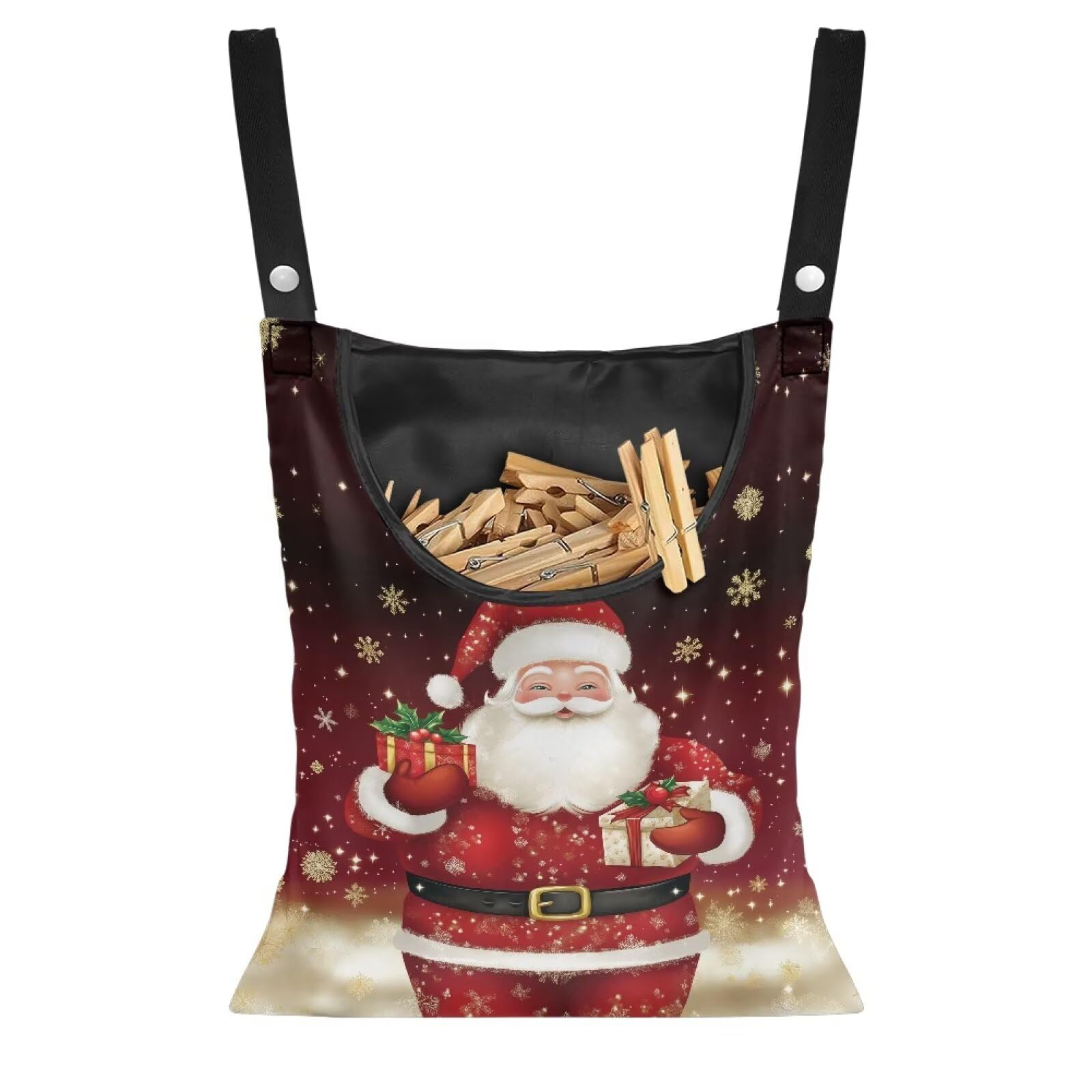 Christmas Santa Claus 2025 Waterproof Clothespin Pouch