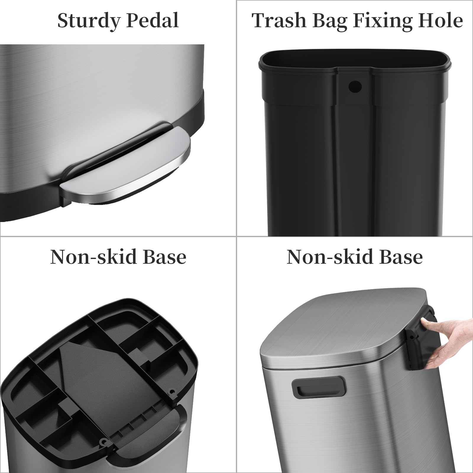 13 Gallon Trash Can with Lid