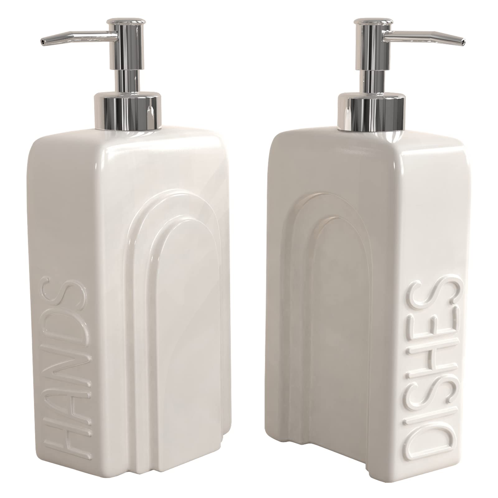 Soap Dispenser Set with Stainless Steel Pump (2 Count)