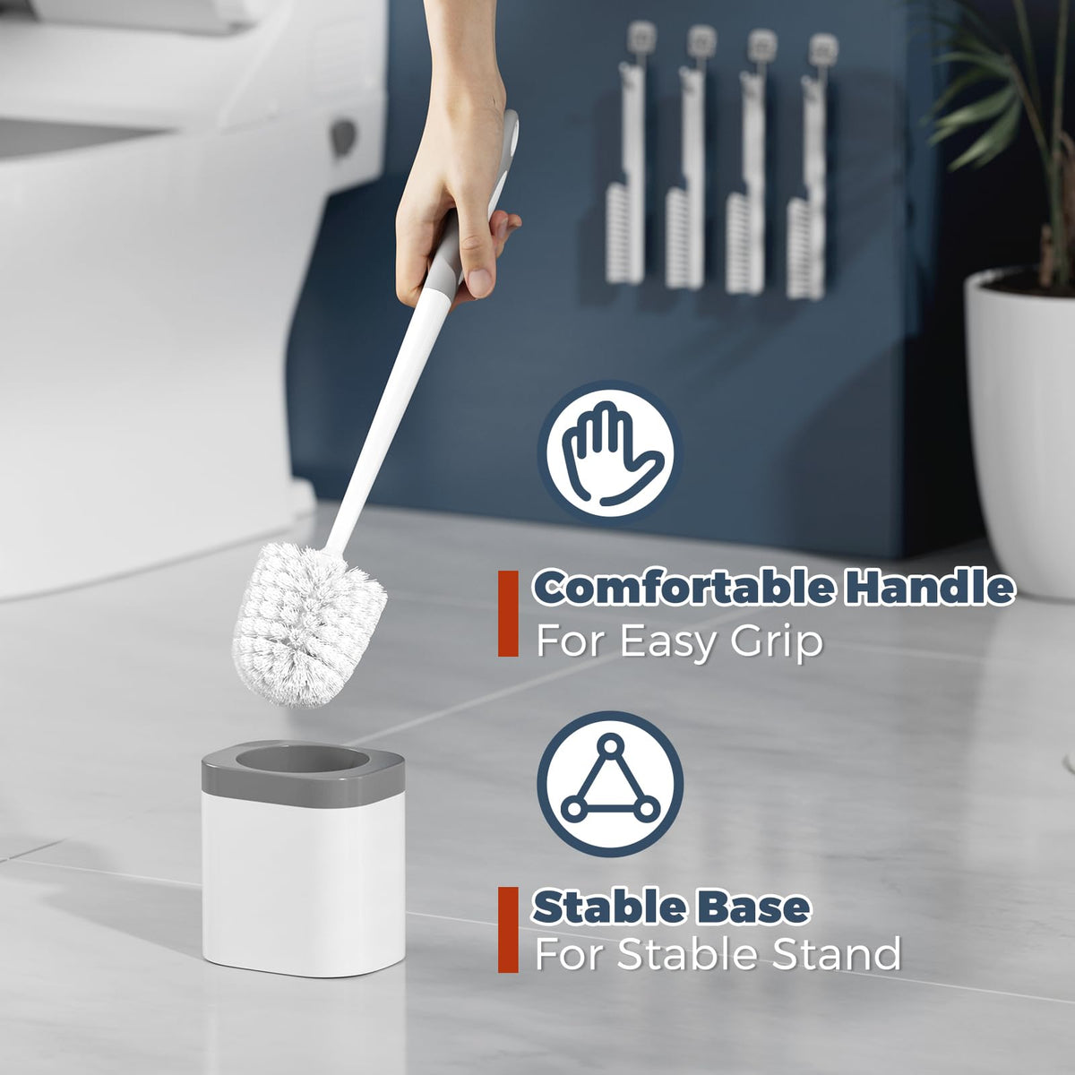 Toilet Brush and Holder Set (4 Count)