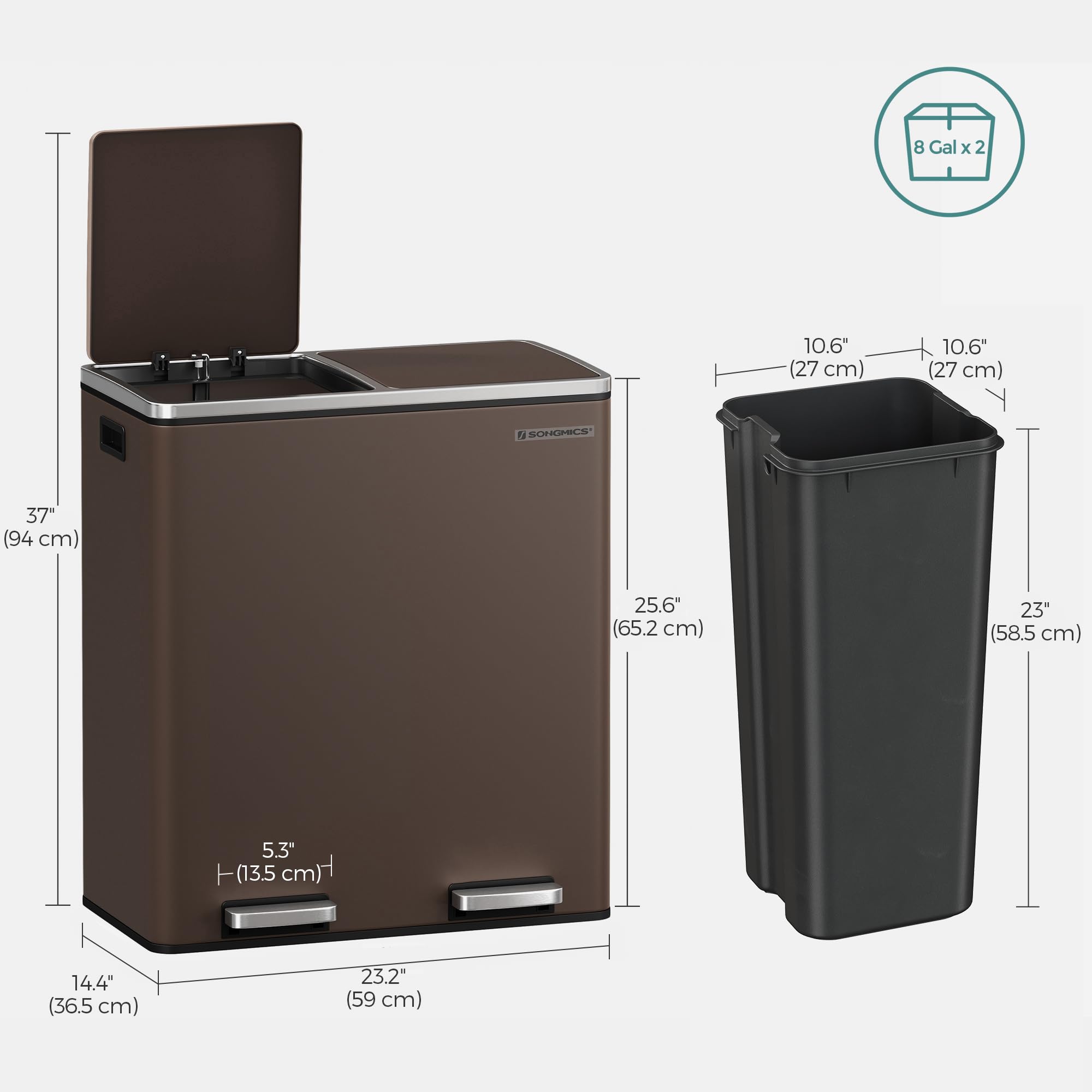 Trash Can 2 x 8 Gallon