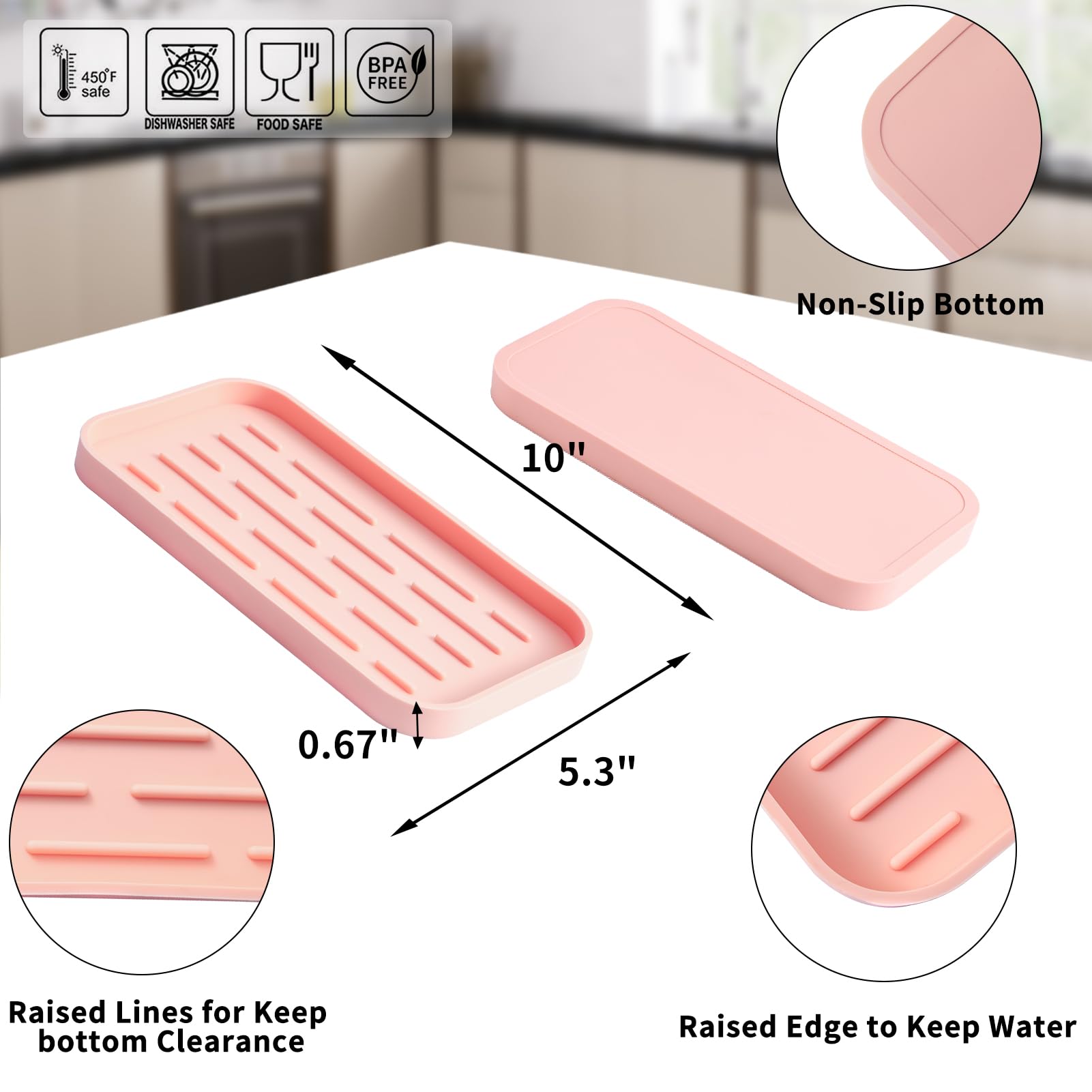 Silicone Kitchen Sink Organizer Tray for Multiple Usage