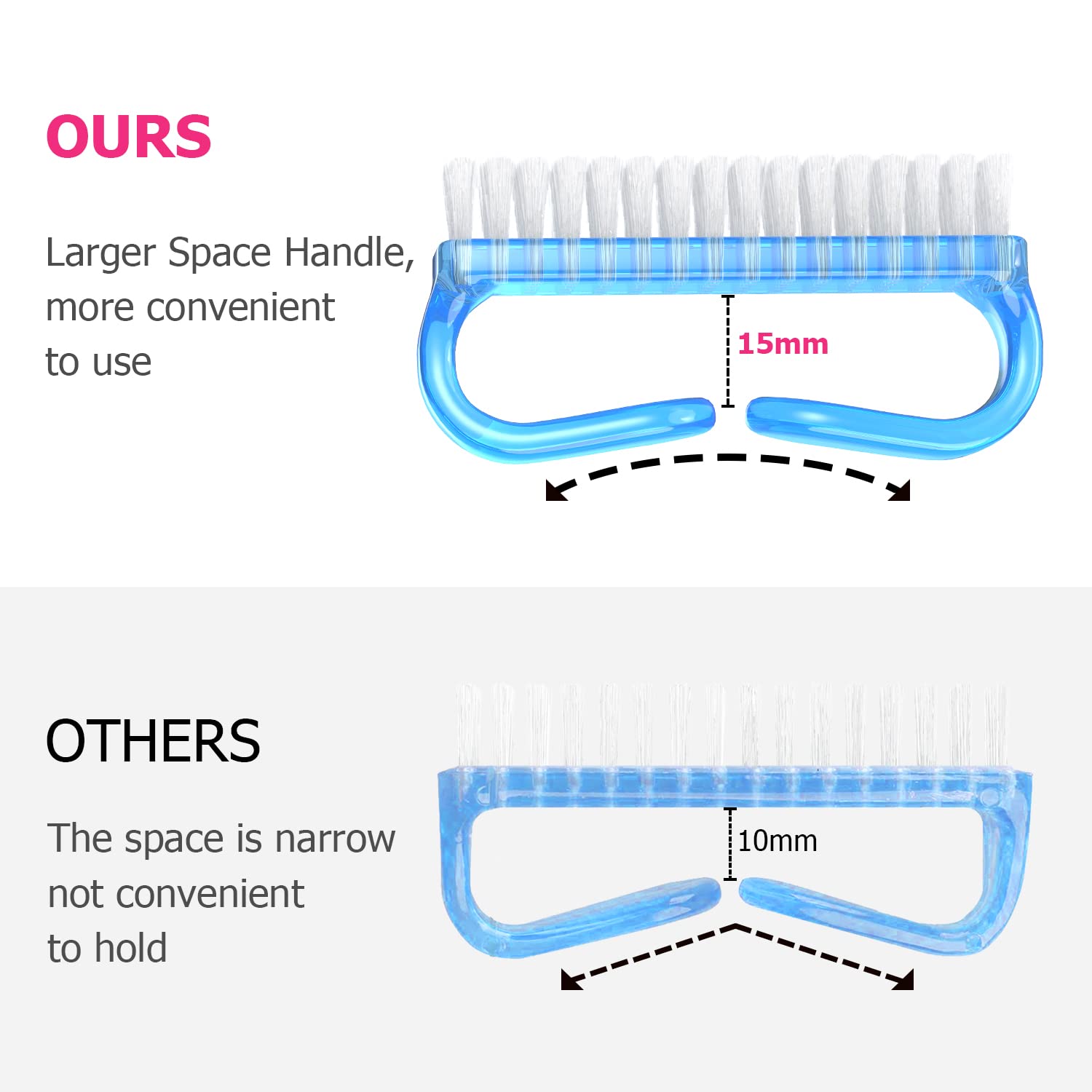 Handle Grip Nail Brush (4 Count)