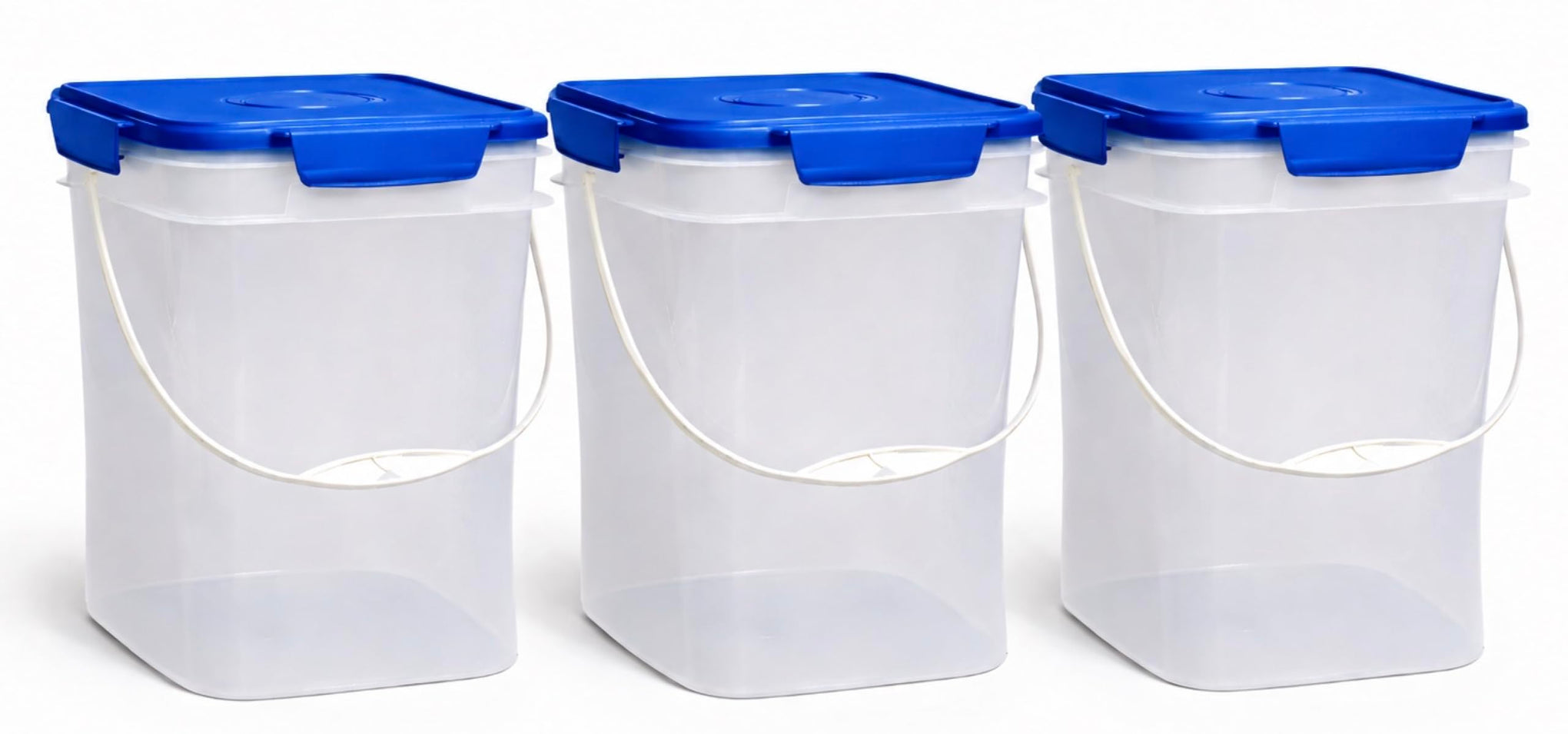 4 Gallon Square Food Grade Bucket Pail with Plastic Handles and Lid