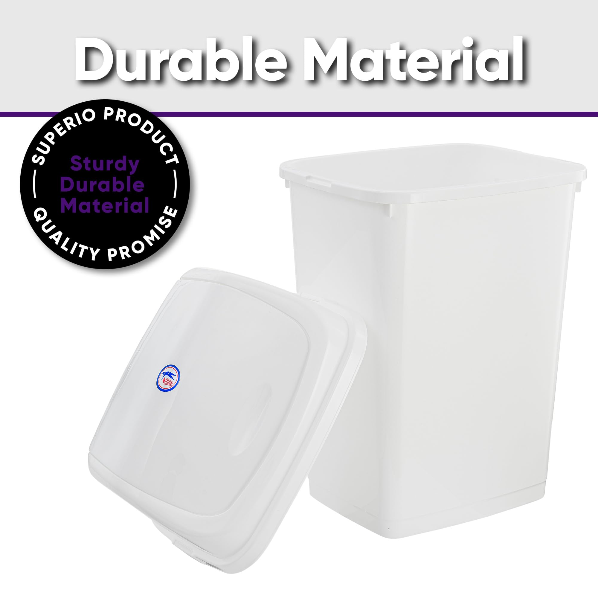 Kitchen Trash Can 13 Gallon with Swing Lid (2 Count)