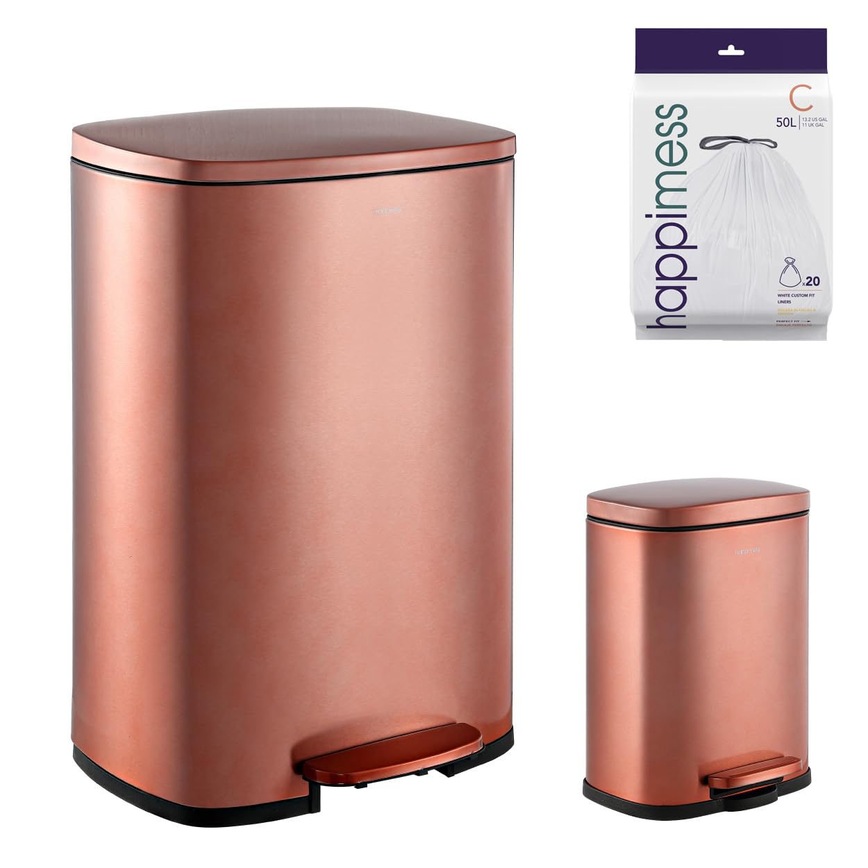 Connor 2 Piece Stainless Steel Trash Can (2 Count)