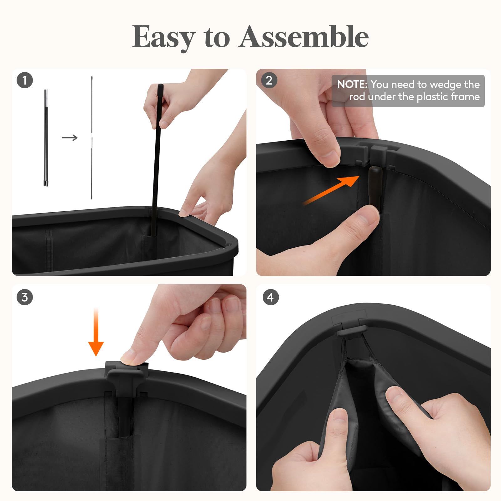 Slim Laundry Basket with Lid and Removable Bag