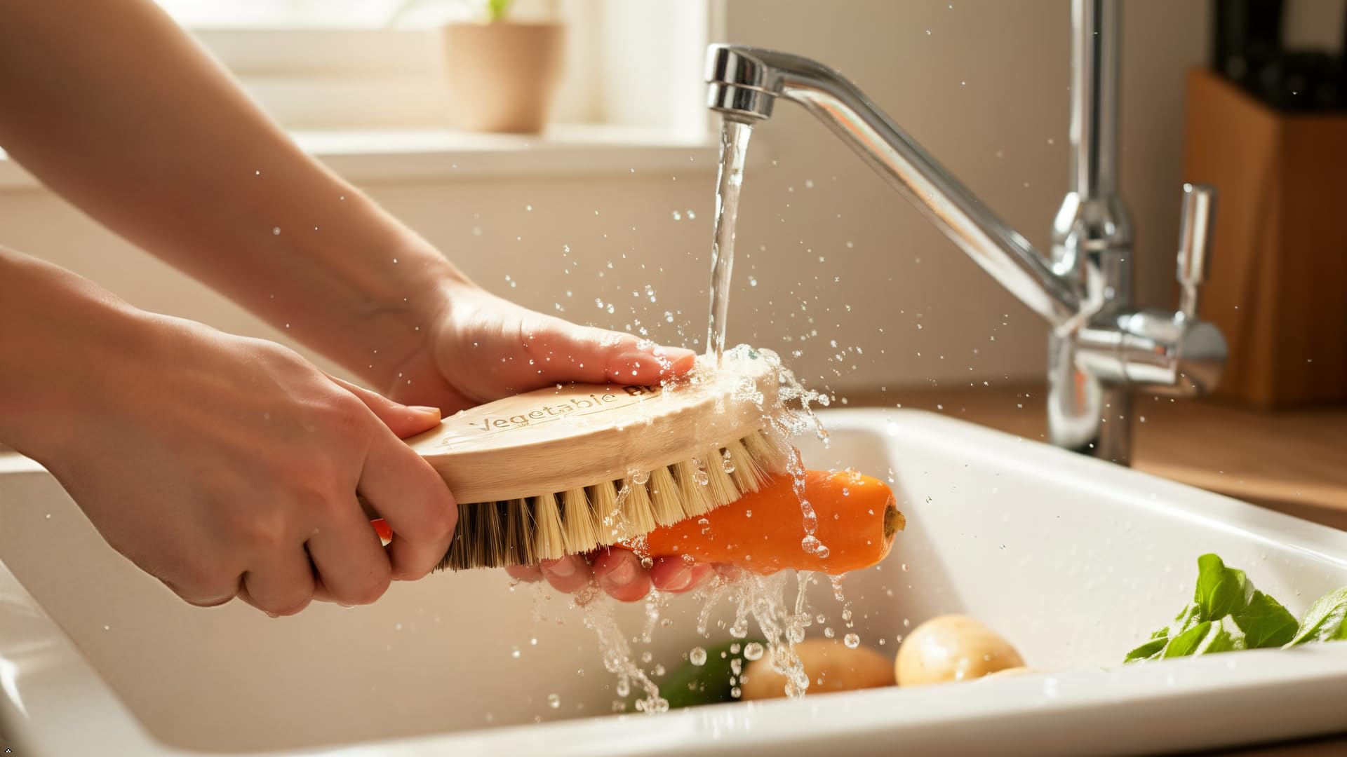 Hard and Soft Side Vegetable Brush