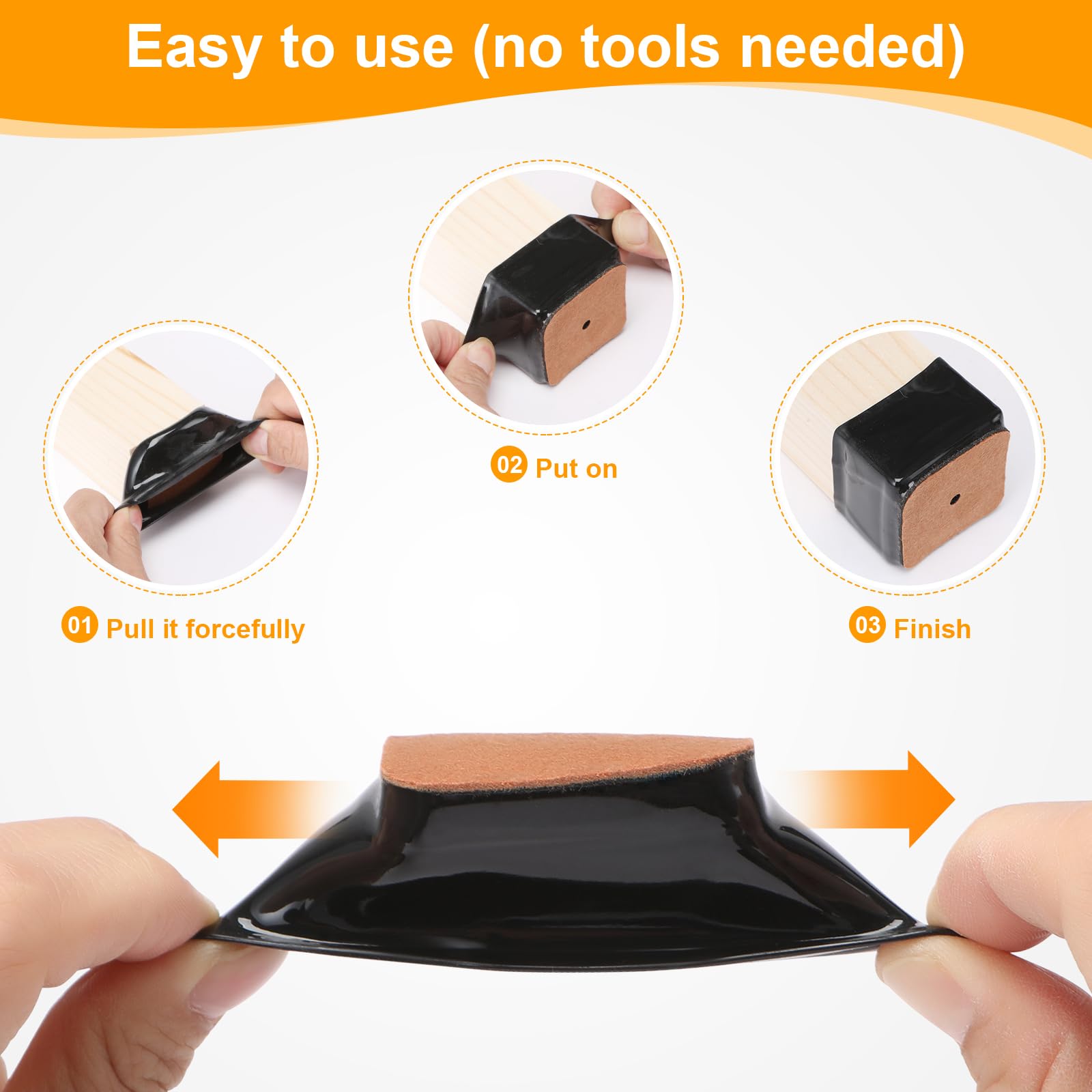 24 Pack Square Chair Leg Floor Protectors for Hardwood Floors (24 Count)