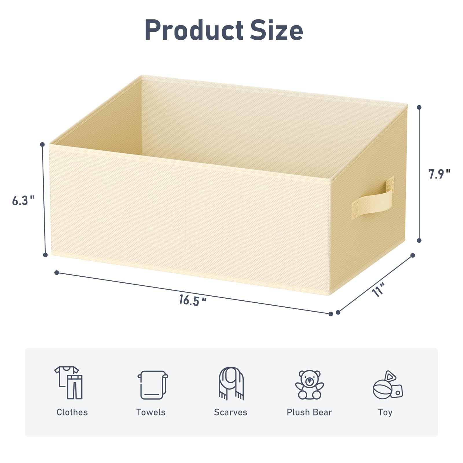 Closet Storage Bins 6 Pack (6 Count)
