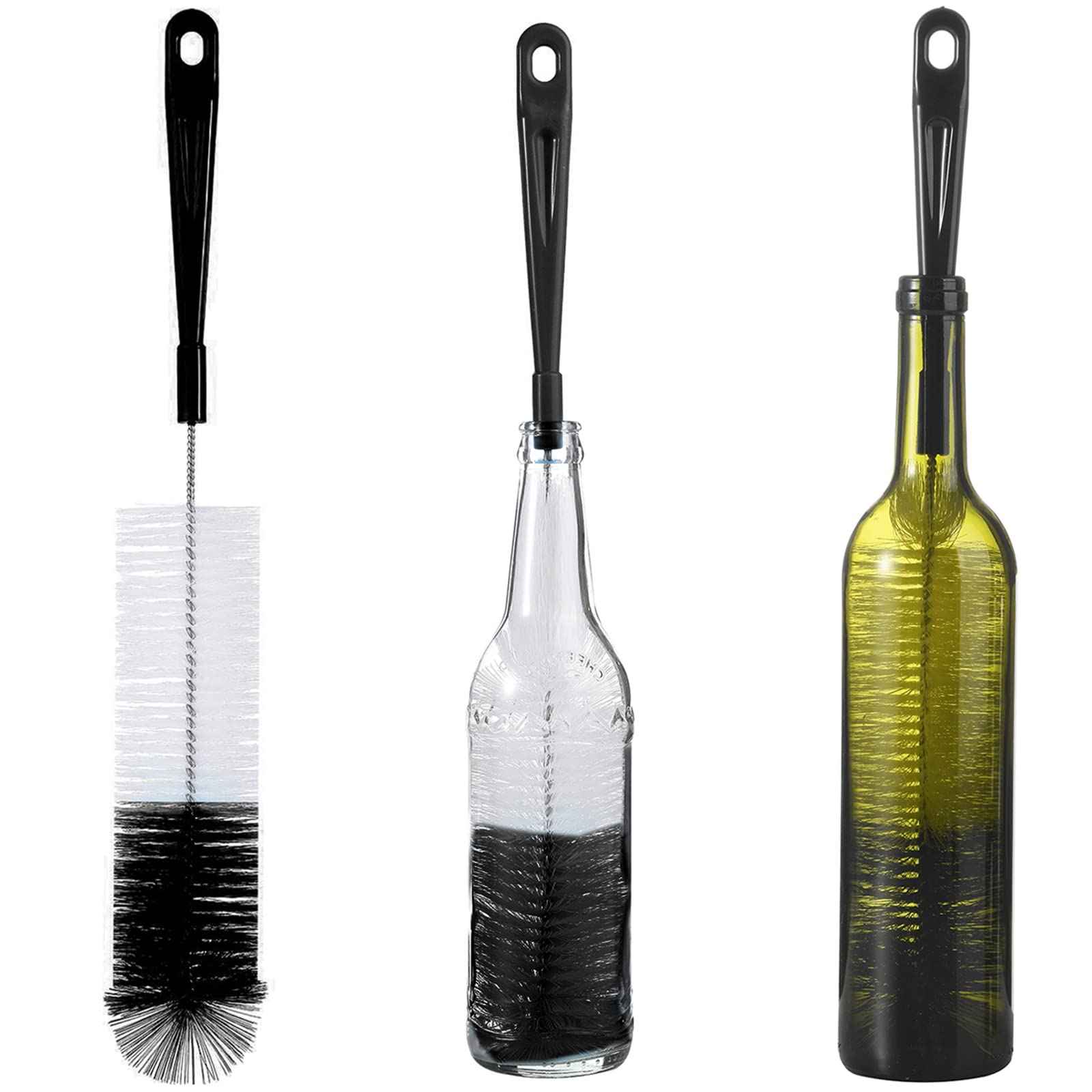 3 Pack Long Black Bottle Cleaning Brush for Narrow Neck Beer