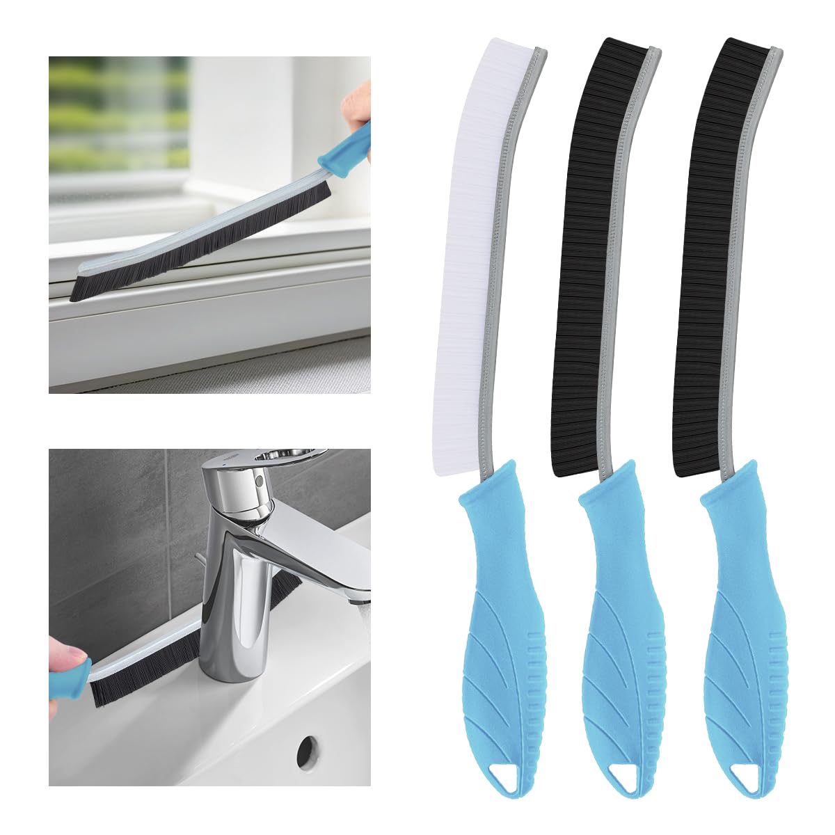 3Pcs Hard Bristle Crevice Cleaning Brush (3 Count)