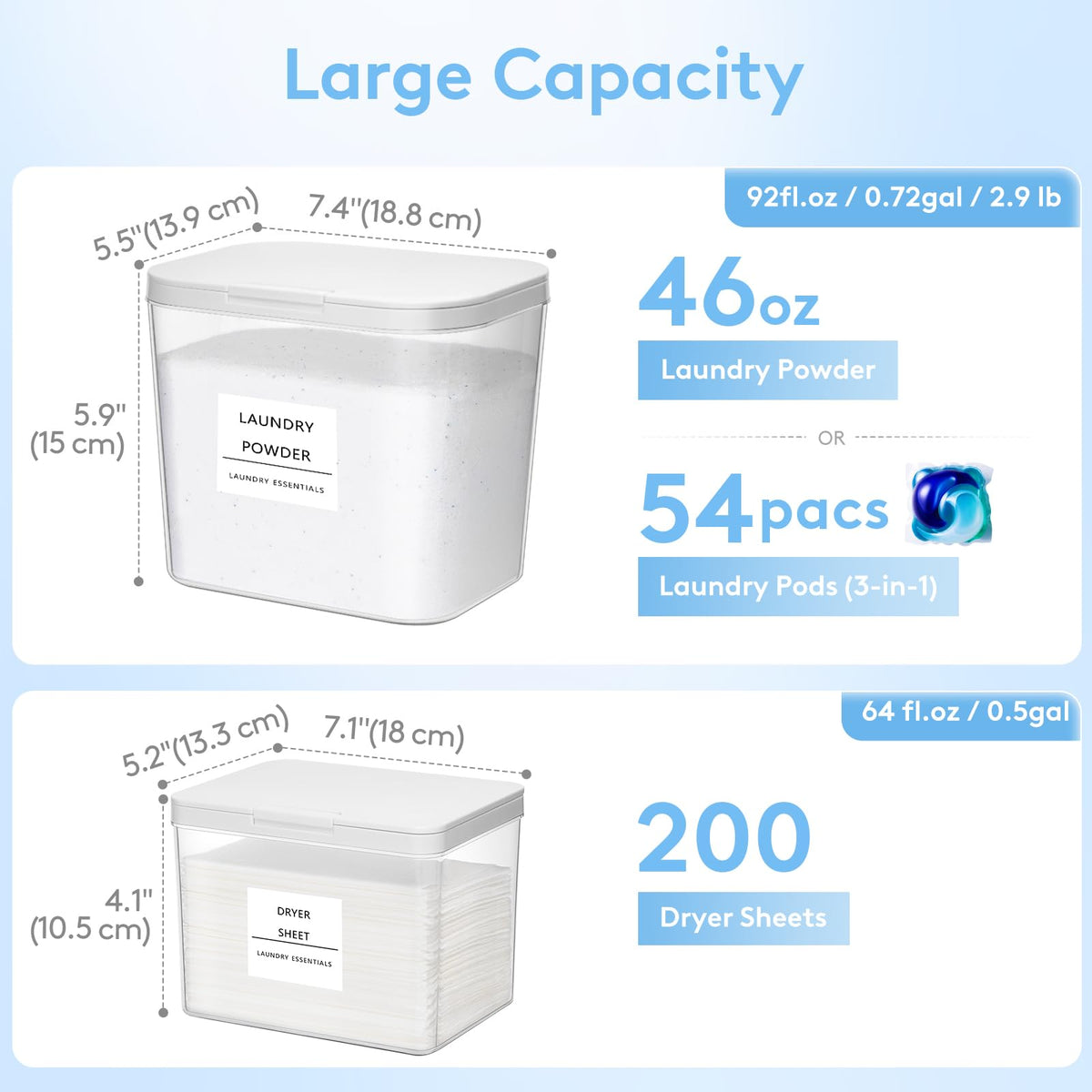 Laundry Pods Container with Pop (3 Count)