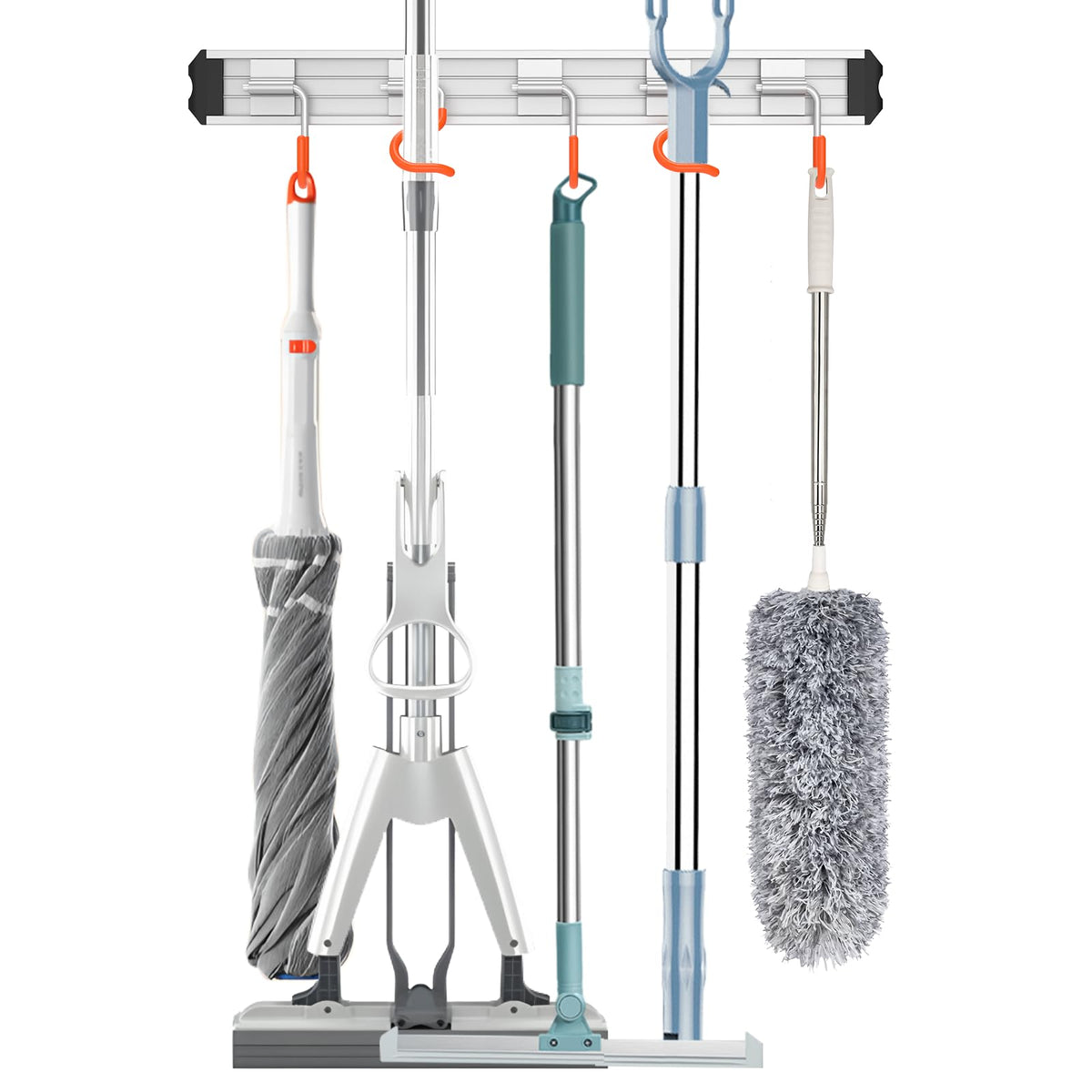 Broom Holder Wall Mounted Garden Tool Rack Organizer