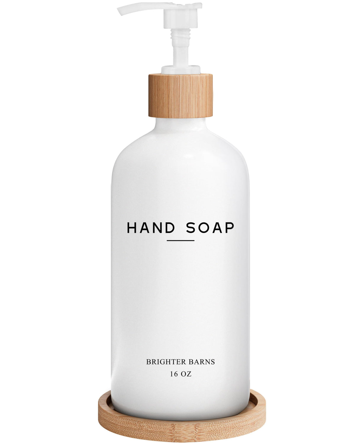 White Glass Hand Soap Dispenser Bathroom Set by Brighter Barns (3 Count)