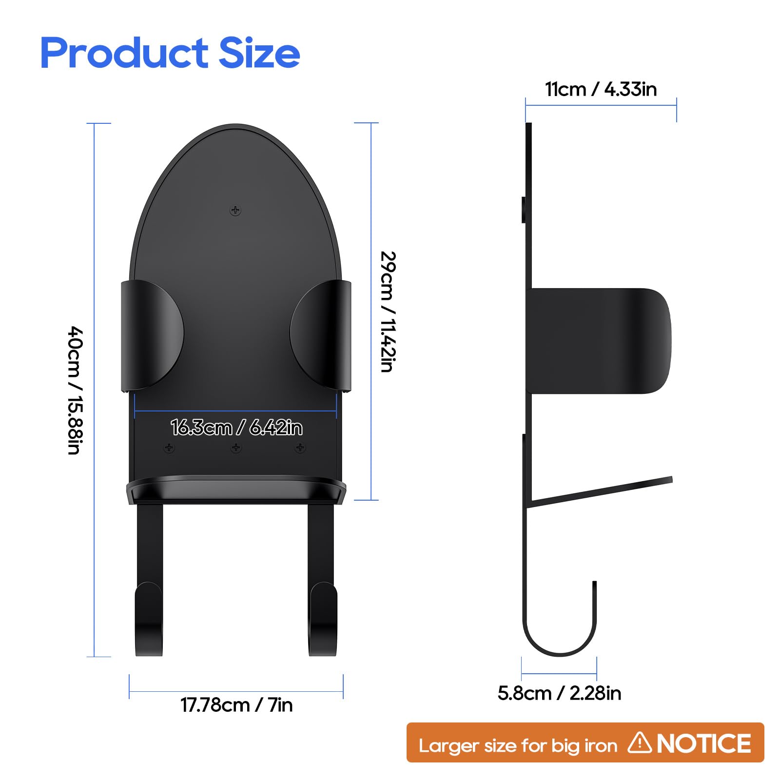 Metal Large Ironing Board Holder Wall Mount