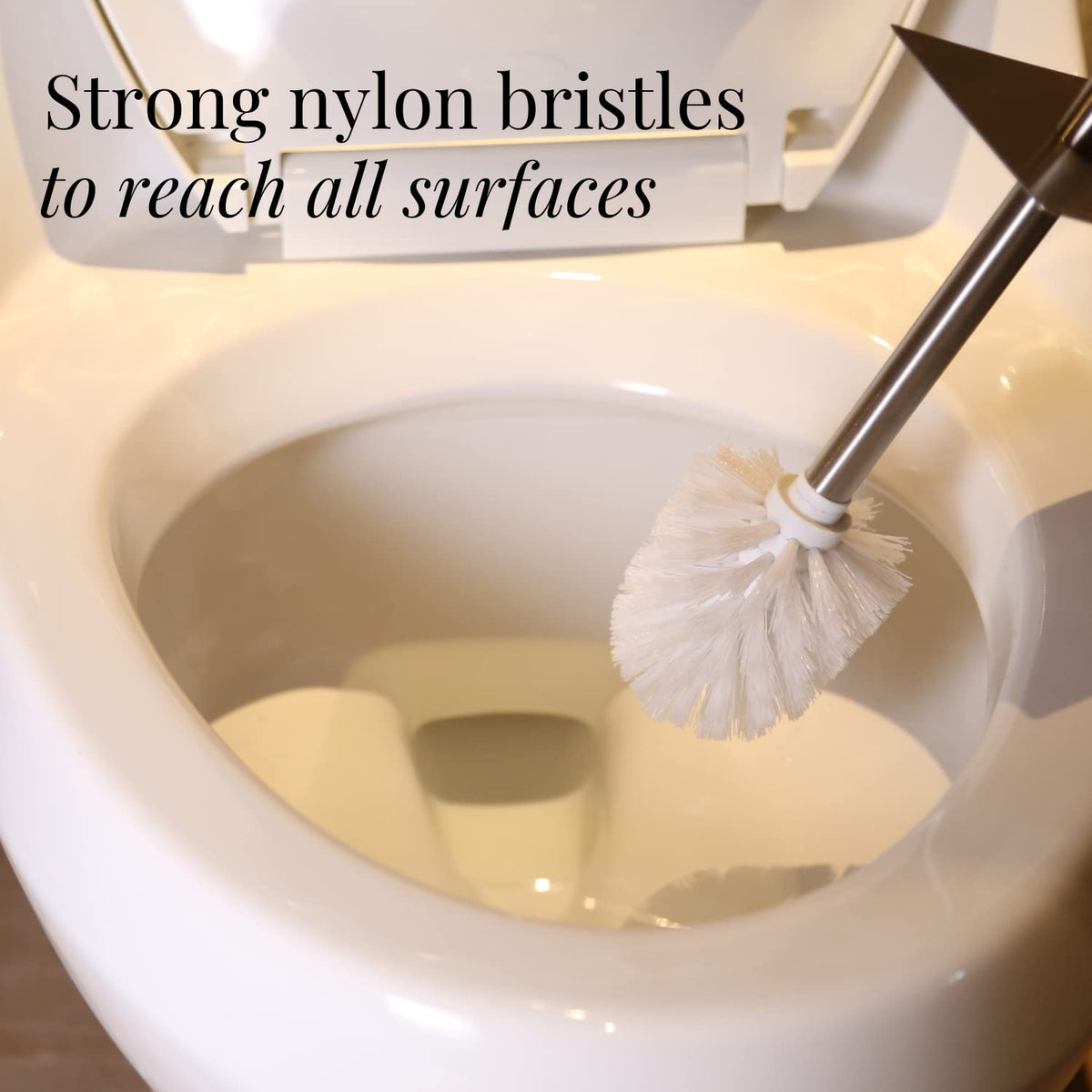 Bamboo Toilet Bowl Cleaner with Holder for All Toilet Types
