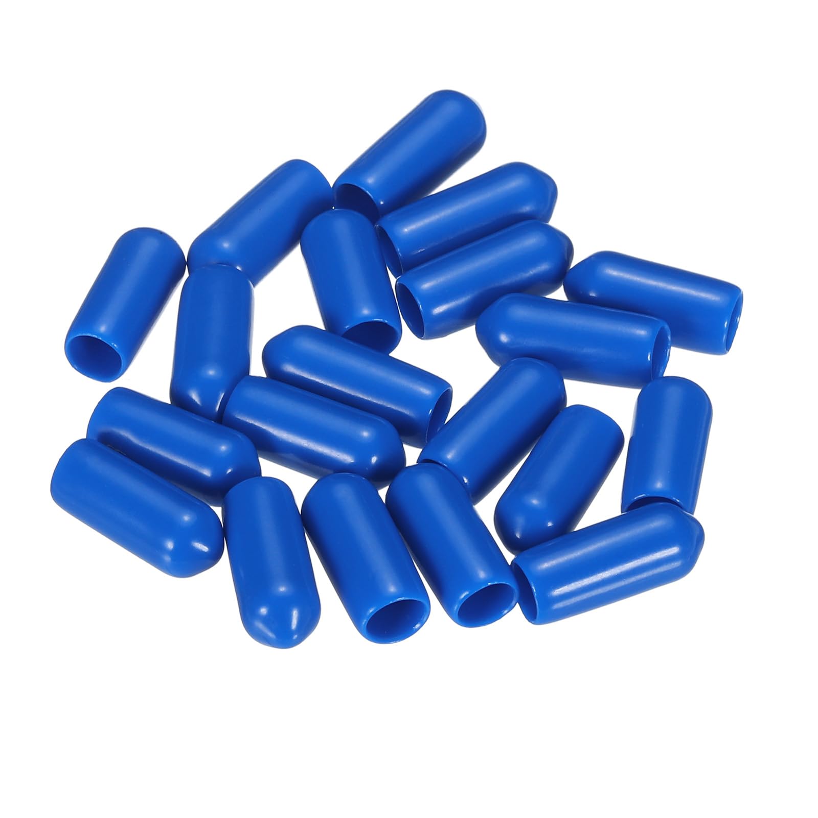 20pcs Rubber End Caps 5.5mm ID Vinyl PVC Round Tube Bolt Cap Cover Screw Thread Protectors Blue