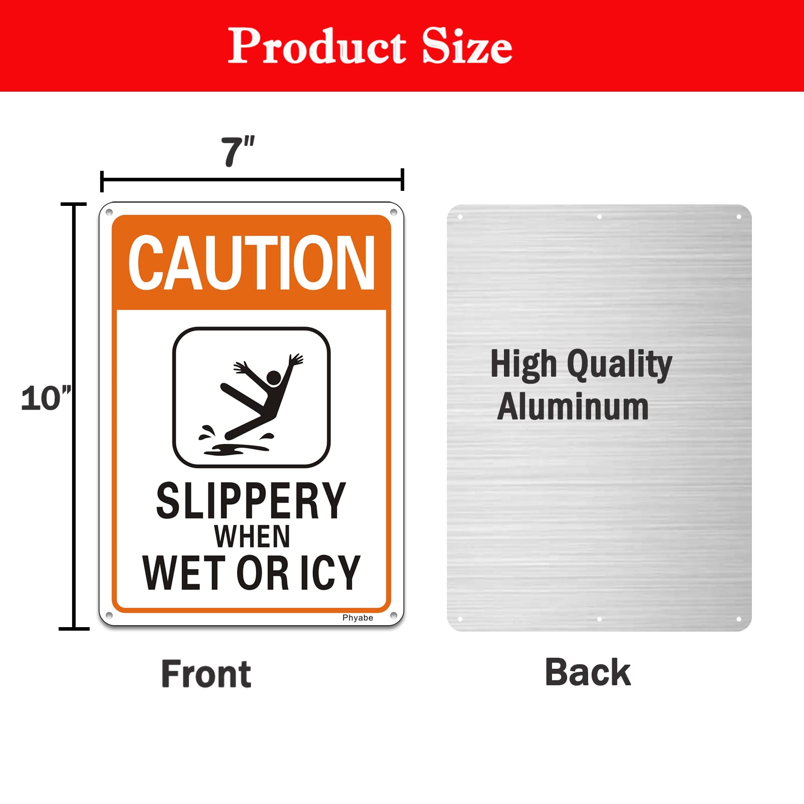 2 Pack Caution Slippery When Wet or Icy Sign (2 Count)