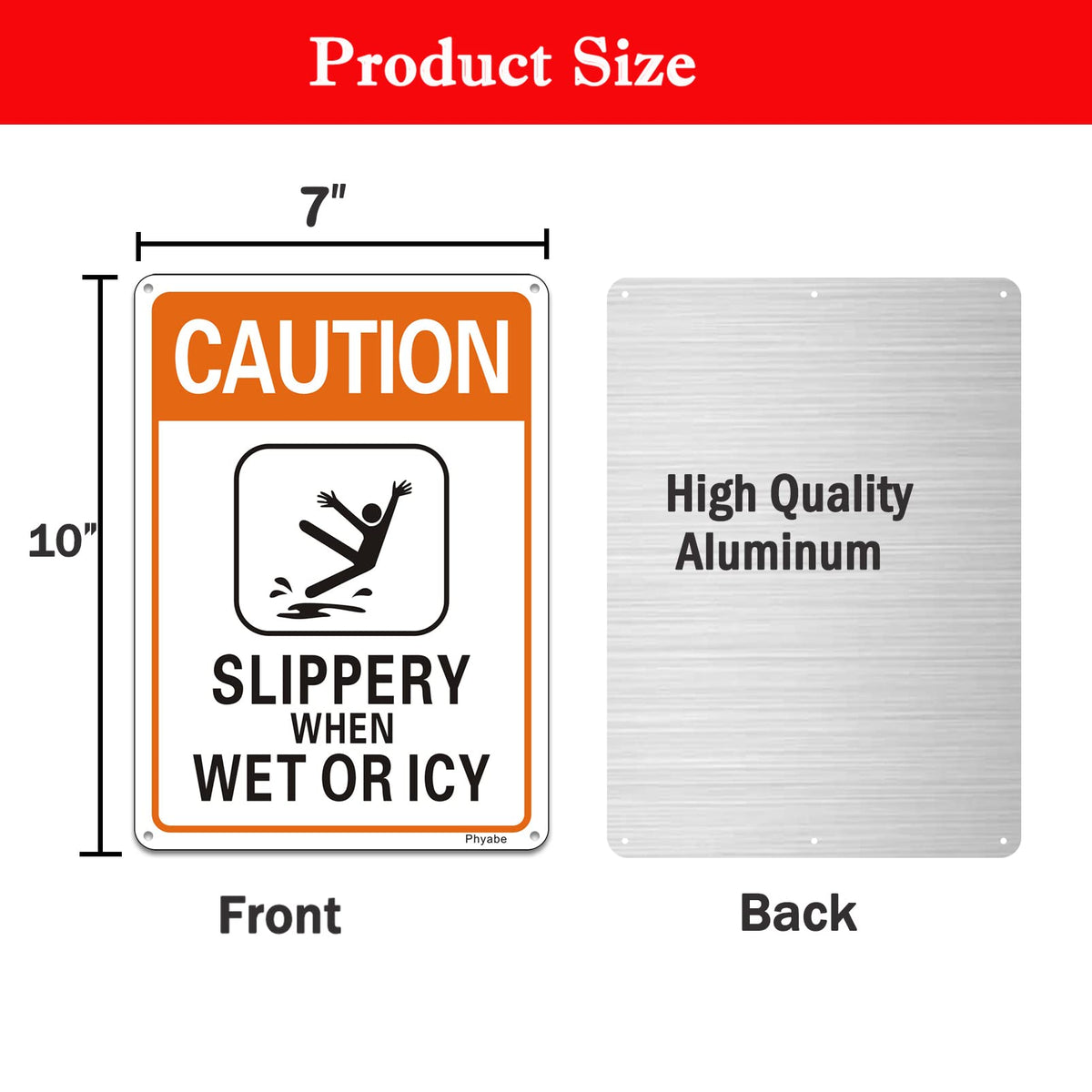 2 Pack Caution Slippery When Wet or Icy Sign (2 Count)