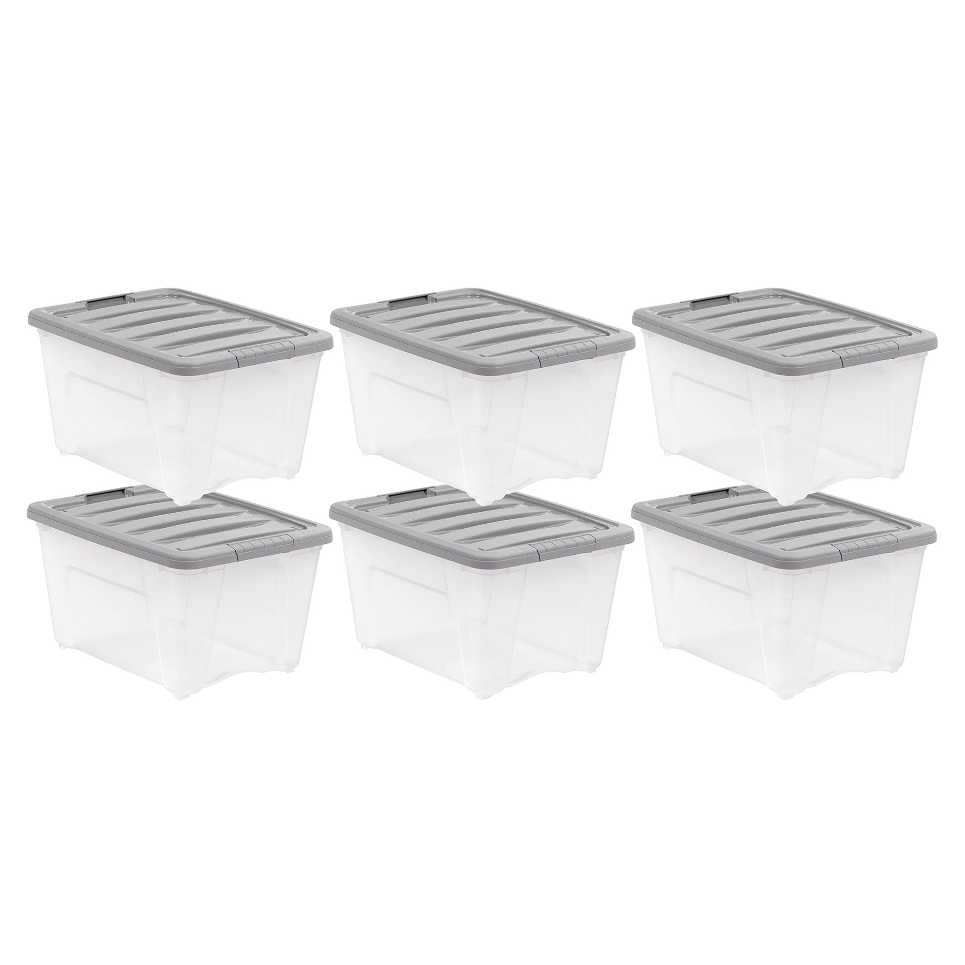 Plastic Storage Containers with Secure Latching Lids (6 Count)