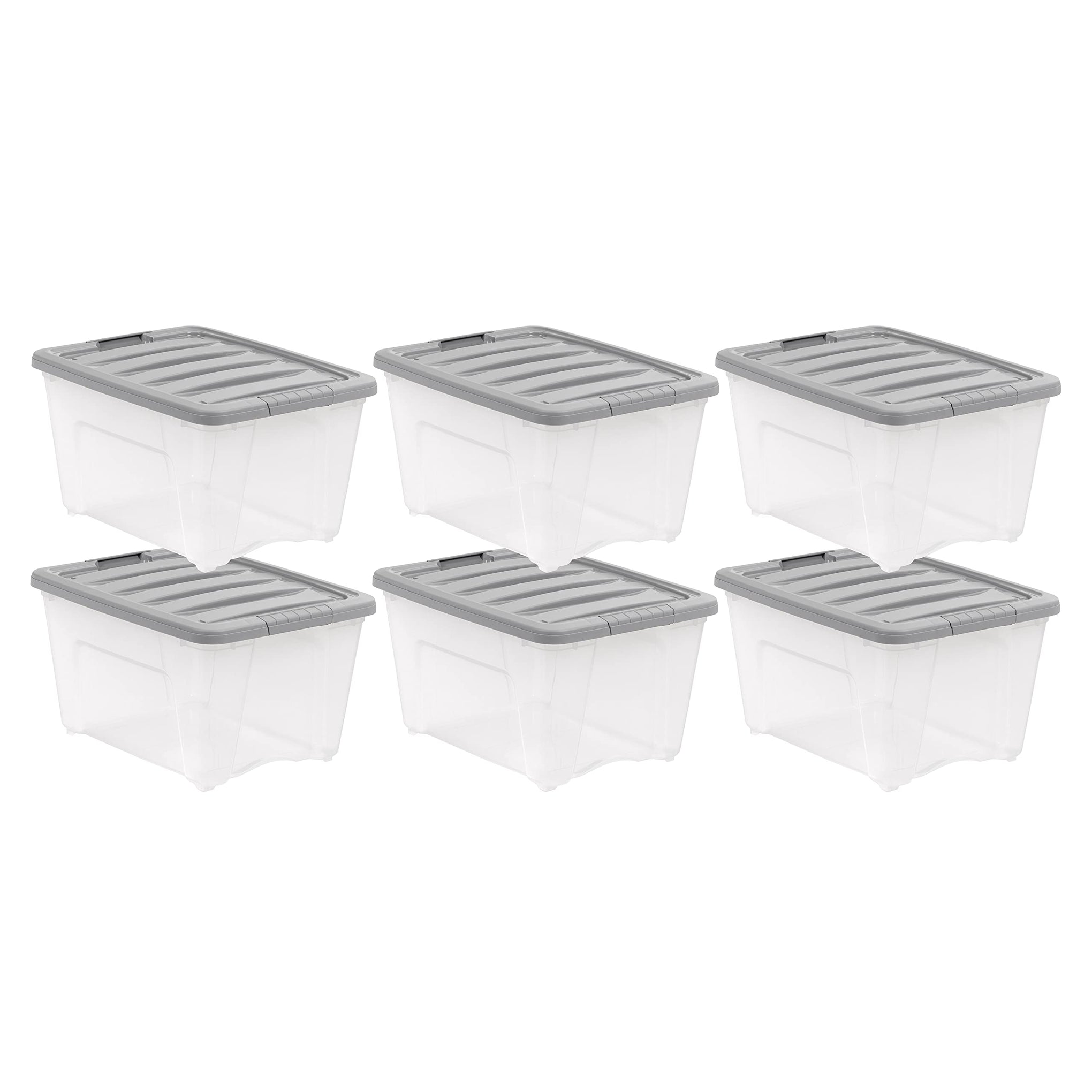 Plastic Storage Containers with Secure Latching Lids (6 Count)
