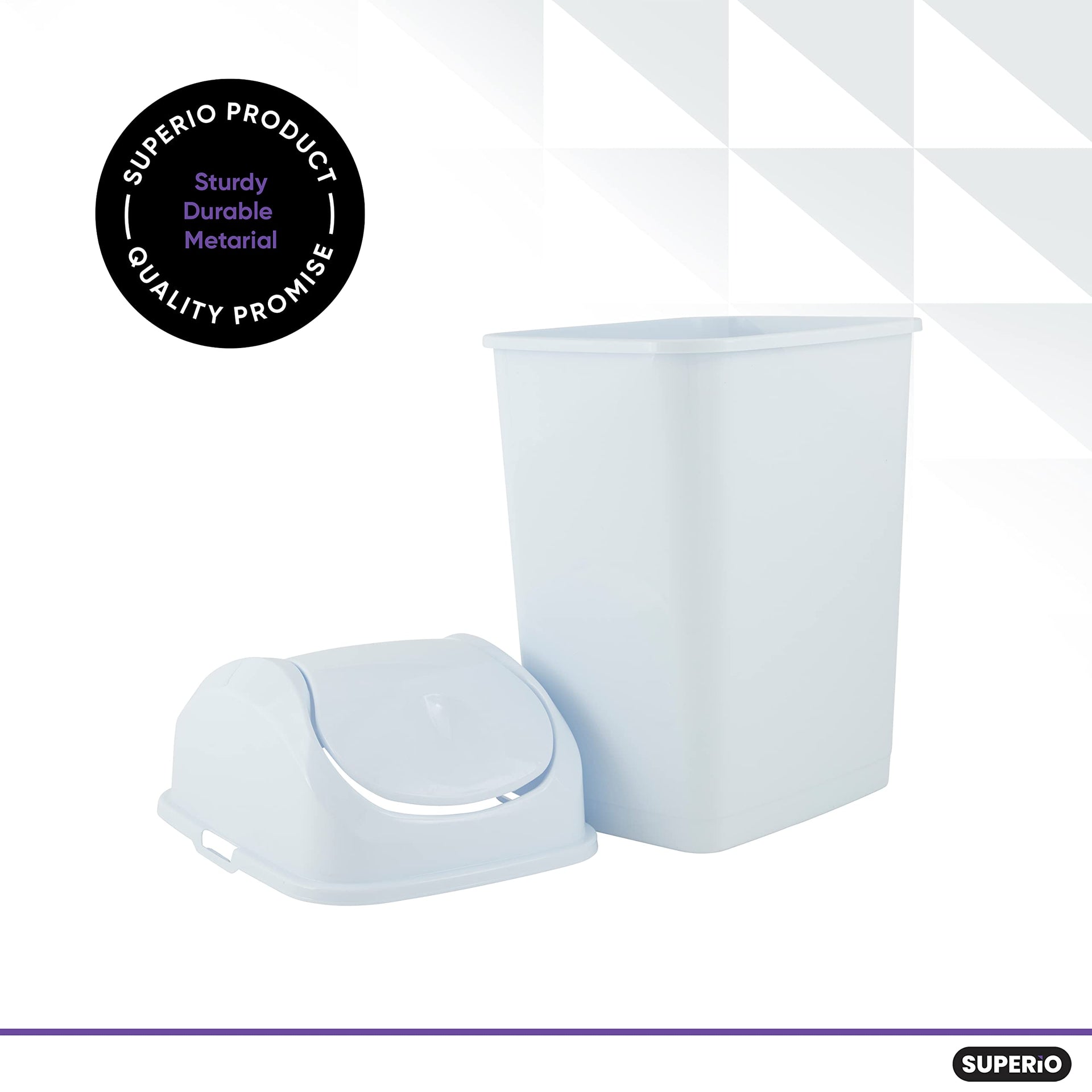 Small Plastic Trash Can with Swing Top Lid (2 Count)