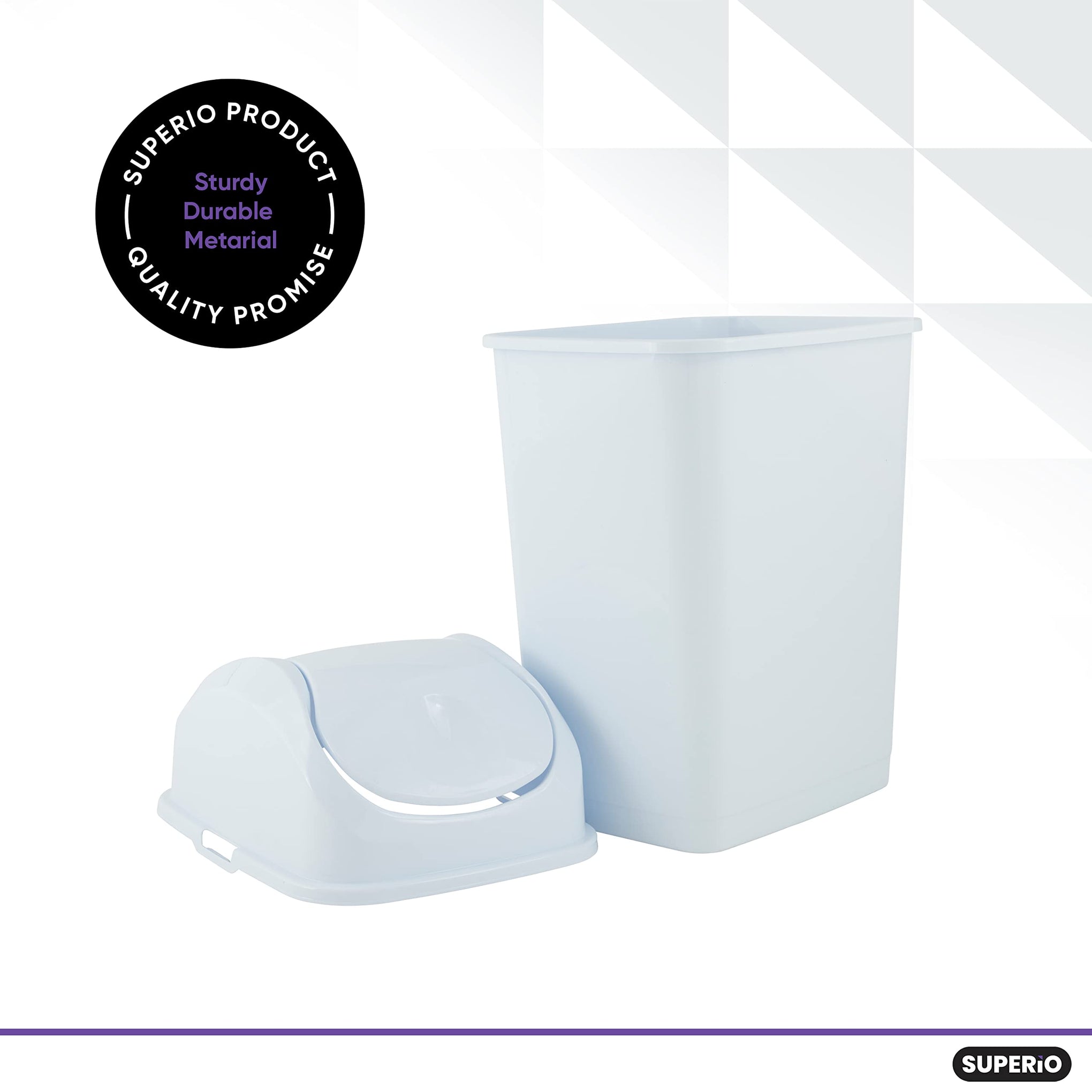 Small Plastic Trash Can with Swing Top Lid (2 Count)