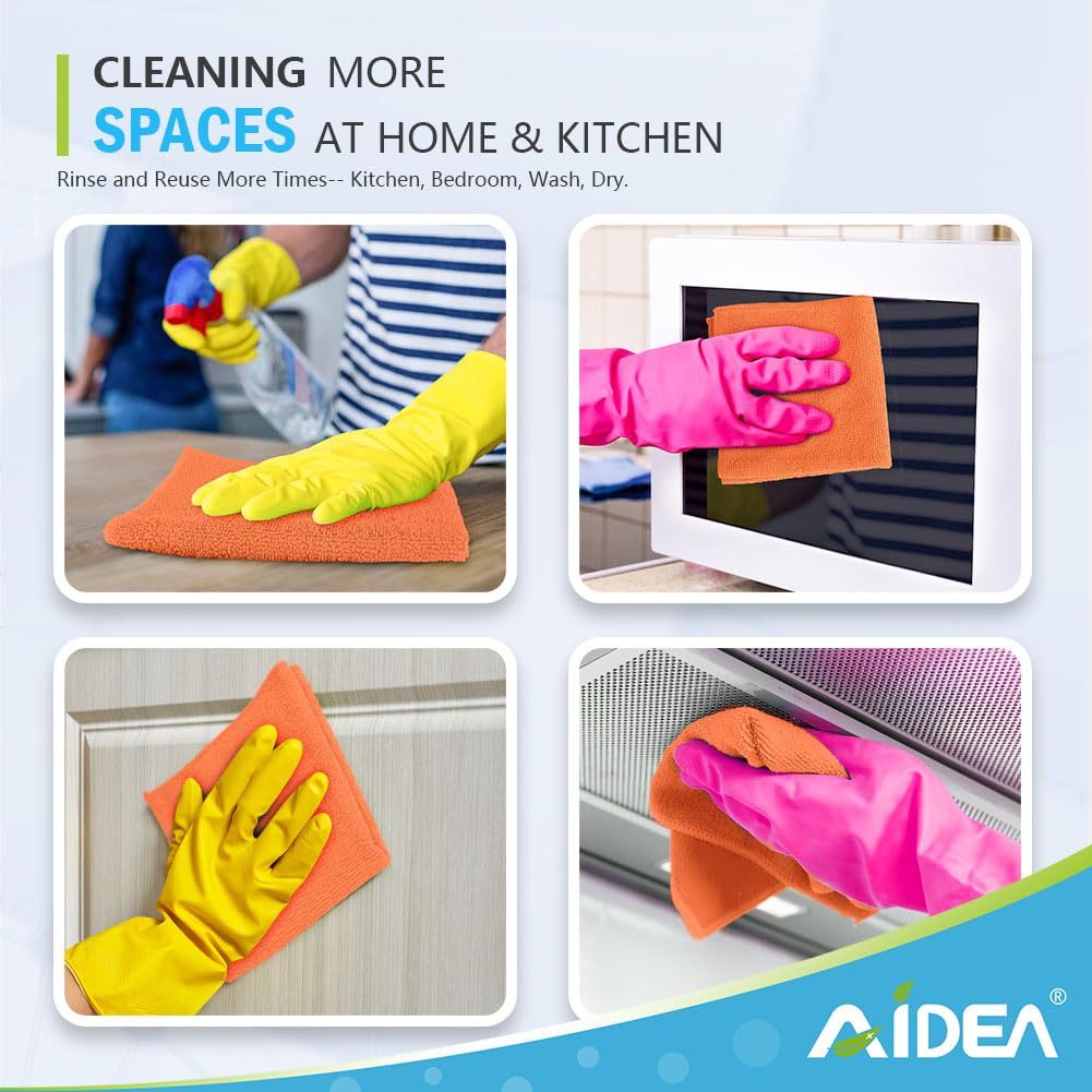 Orange Microfiber Cleaning Cloth (12 Count)