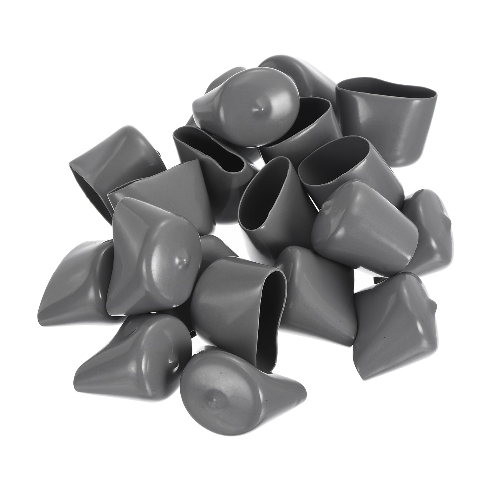 20pcs Rubber End Caps 33mm ID Vinyl Cap Cover Screw Protectors Dark Grey