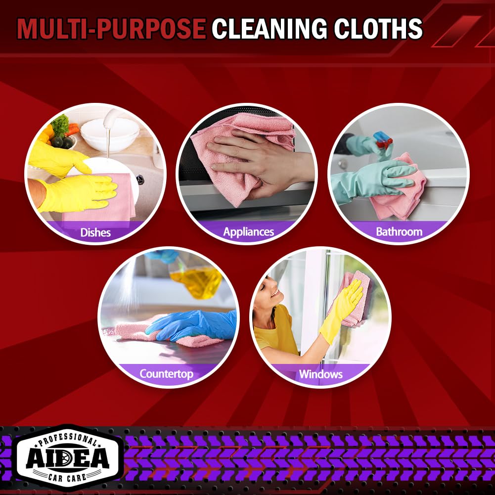 Microfiber Cleaning Cloth Pink 20PK (20 Count)