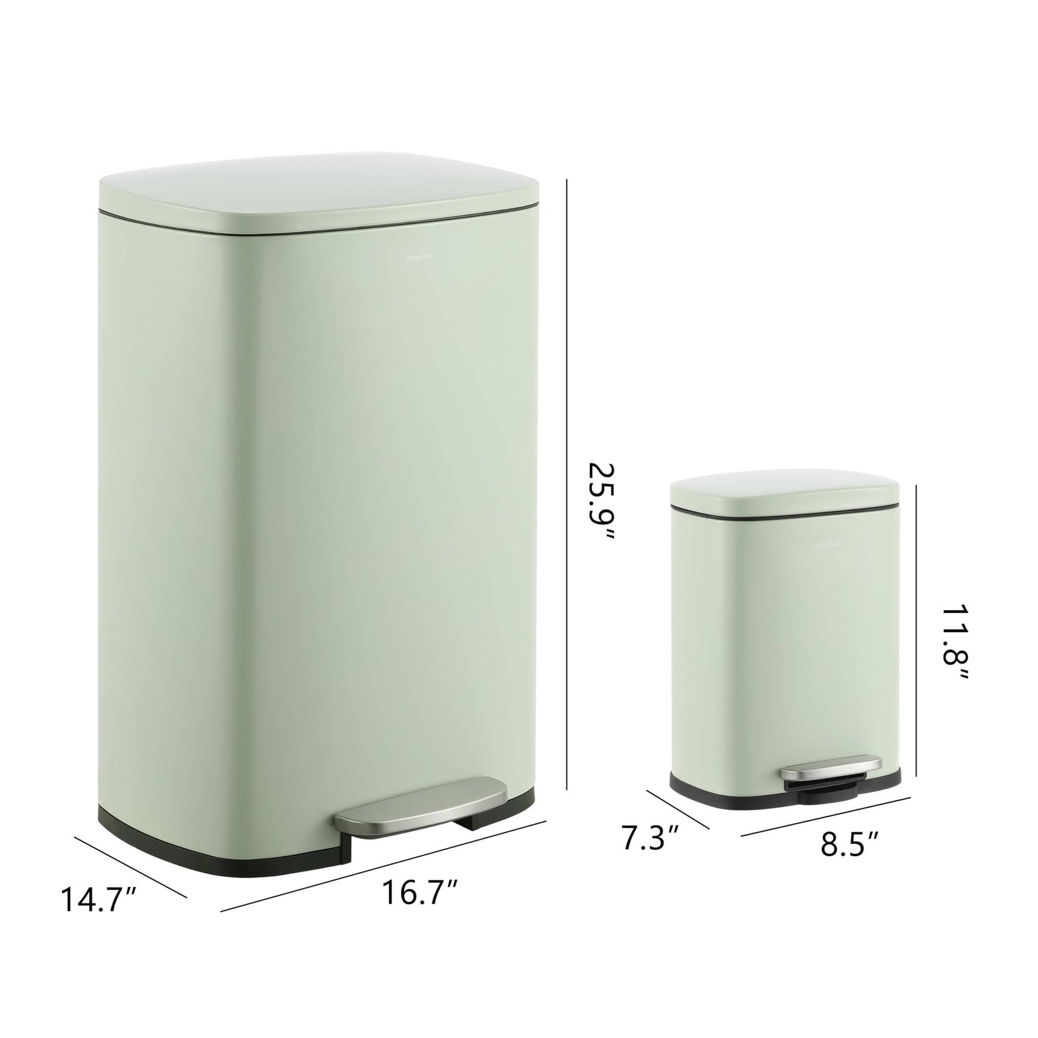 Connor 2 Piece Iron Trash Can (2 Count)