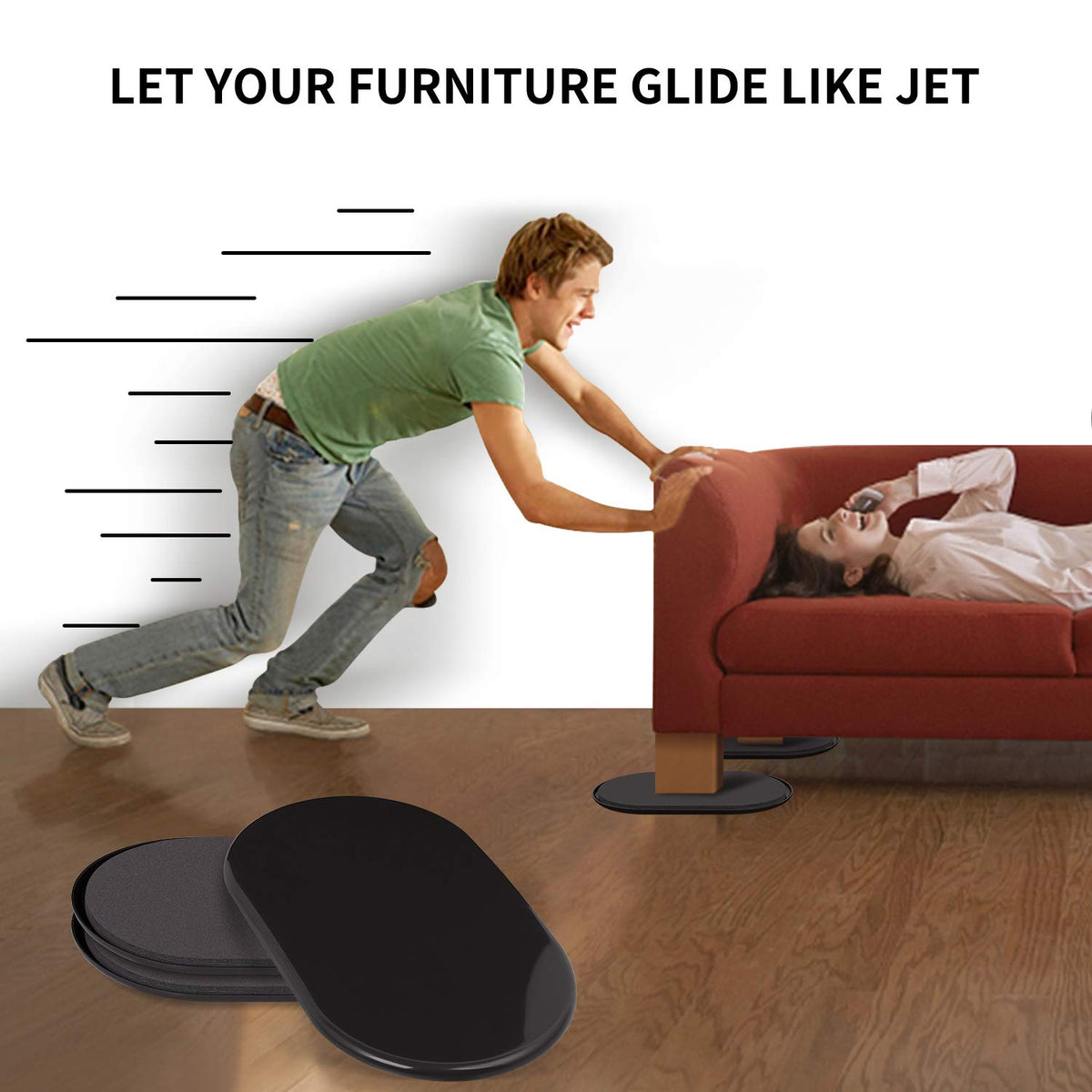 Large Furniture Sliders for Carpet (8 Count)