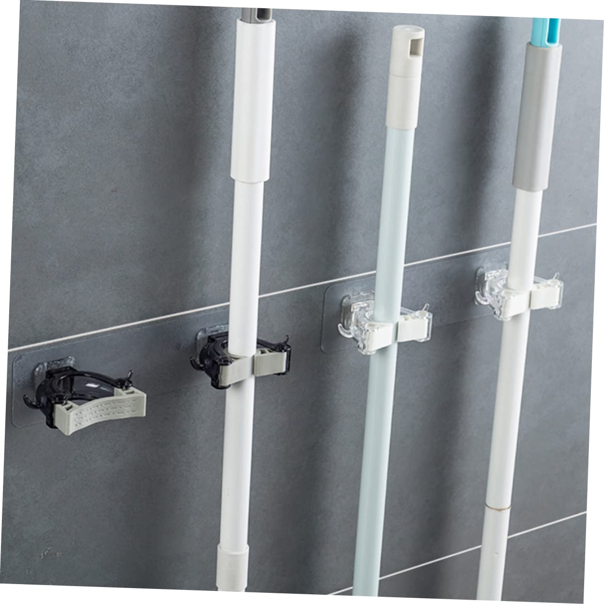 3pcs Multi Function Broom Hanger Mop Holder Wall Mount Broom Rack for Home Kitchen Organization