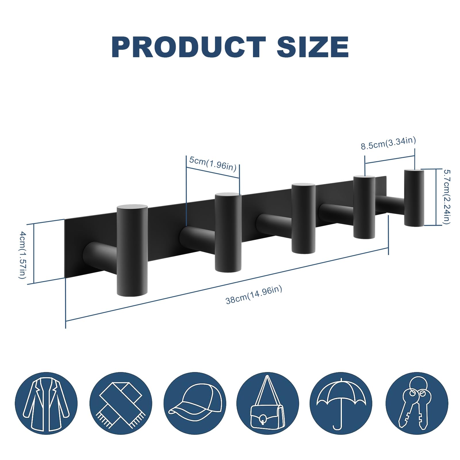 5 T Shaped Wall Hooks