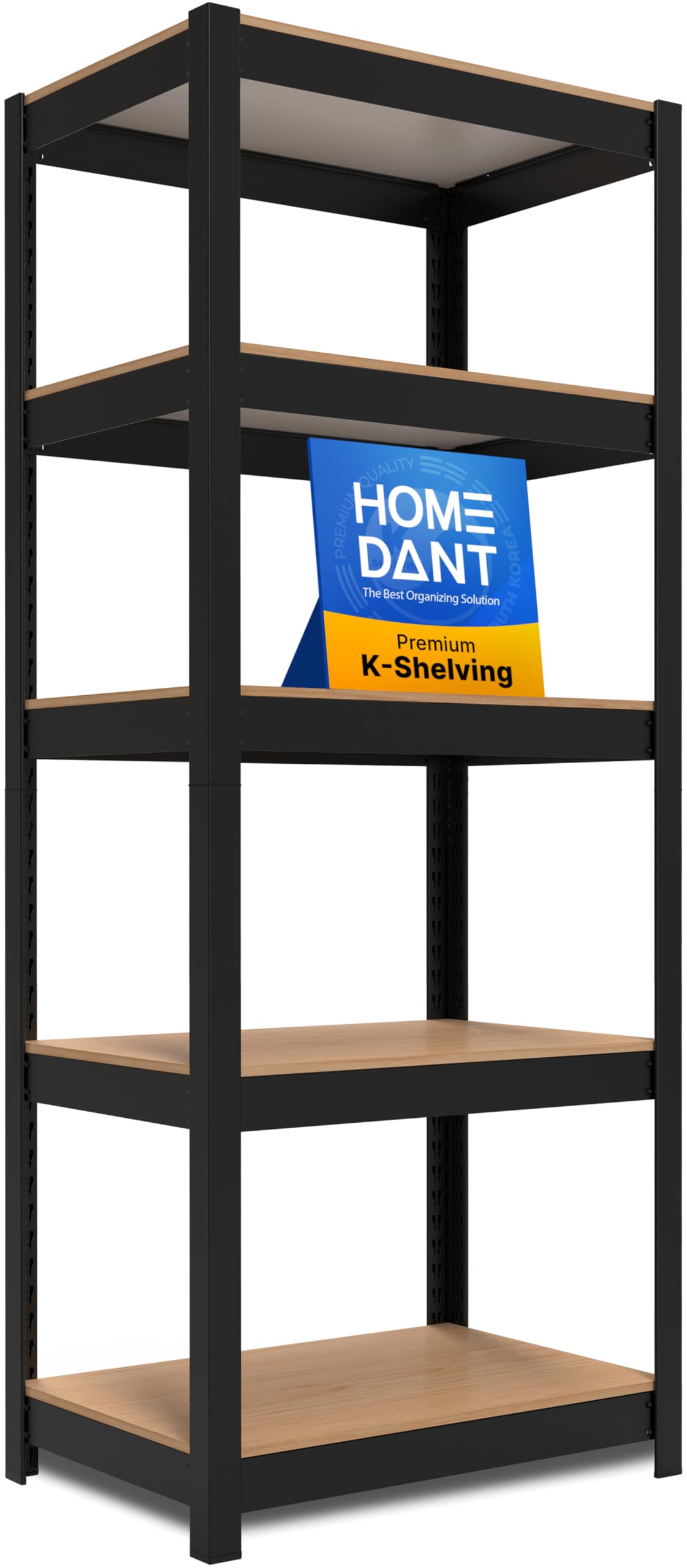 House Black 24.1" W 5 Tier Storage Shelves Garage Shelving Unit