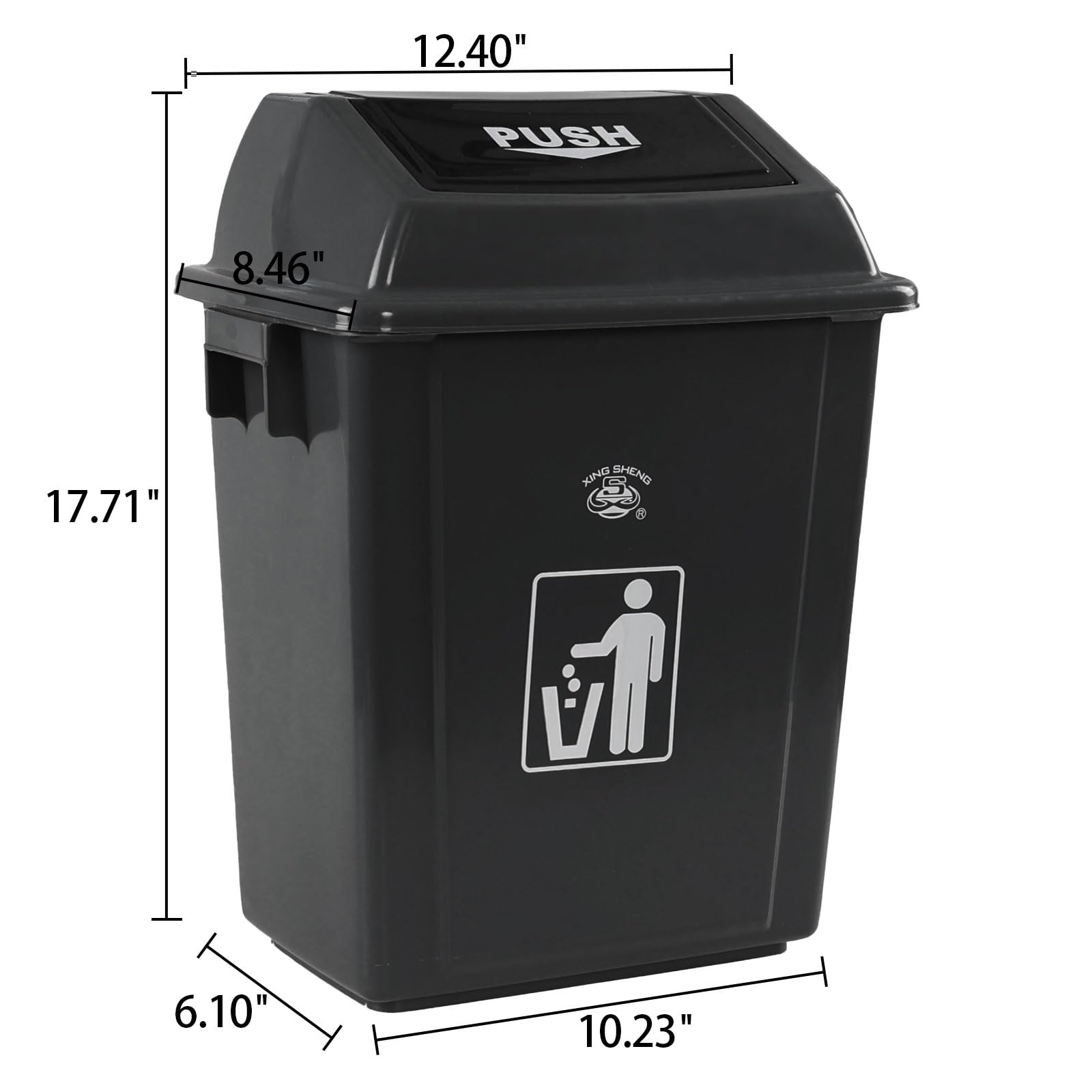 4 Pack Plastic Swing Lid Trash Can (4 Count)
