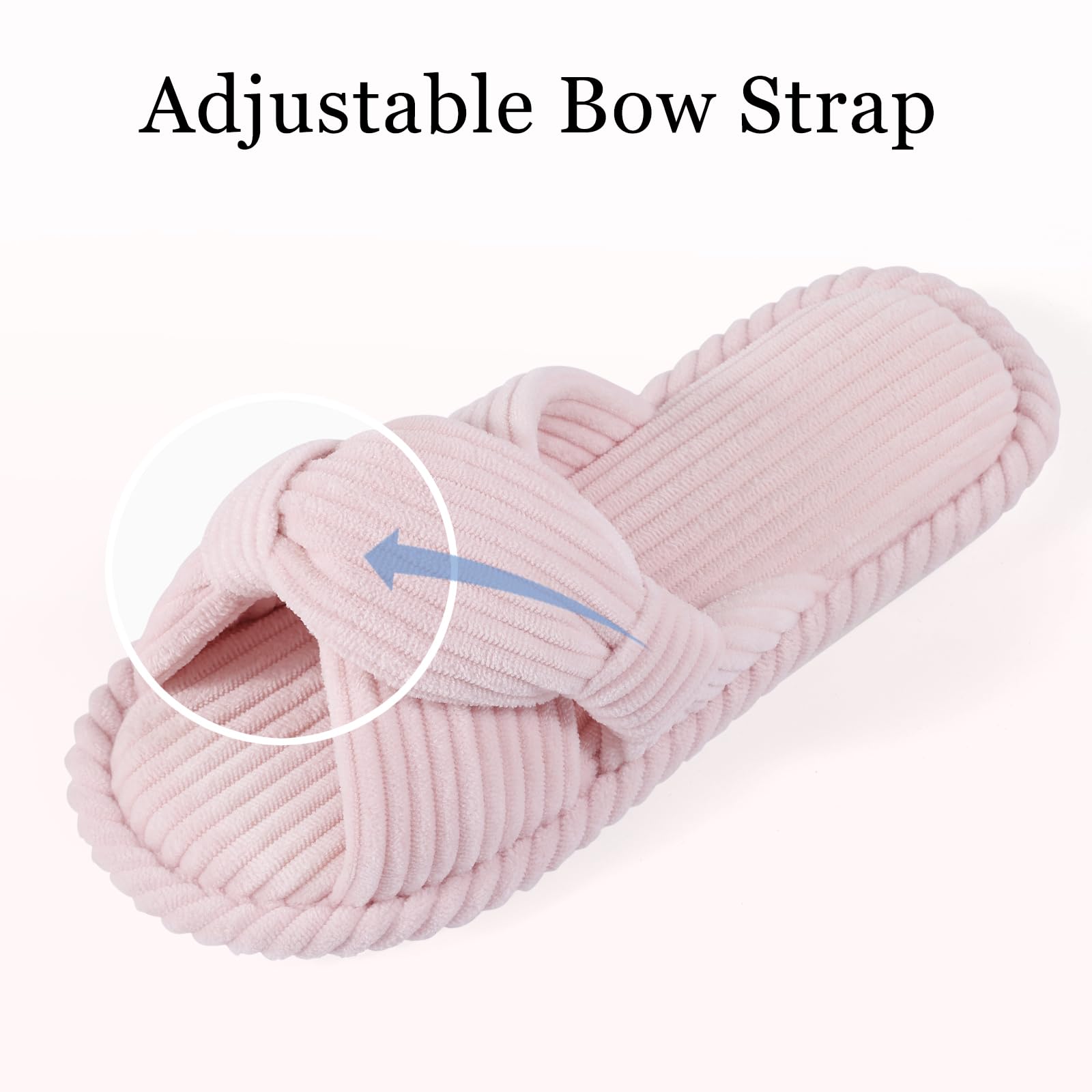 Summer House Slippers for Women Corduroy Open Toe Indoor Slippers