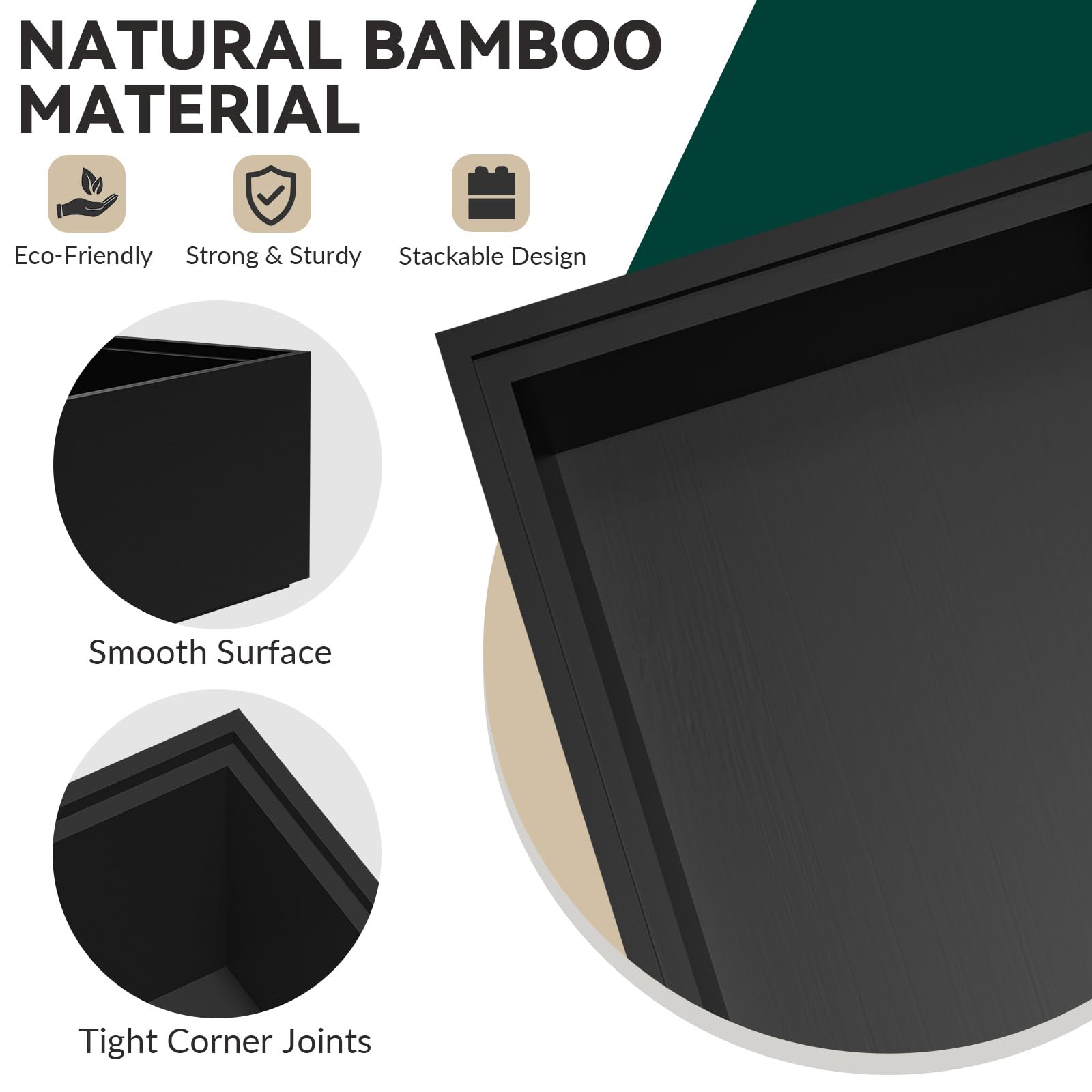 Bamboo Drawer Organizer (2 Count)
