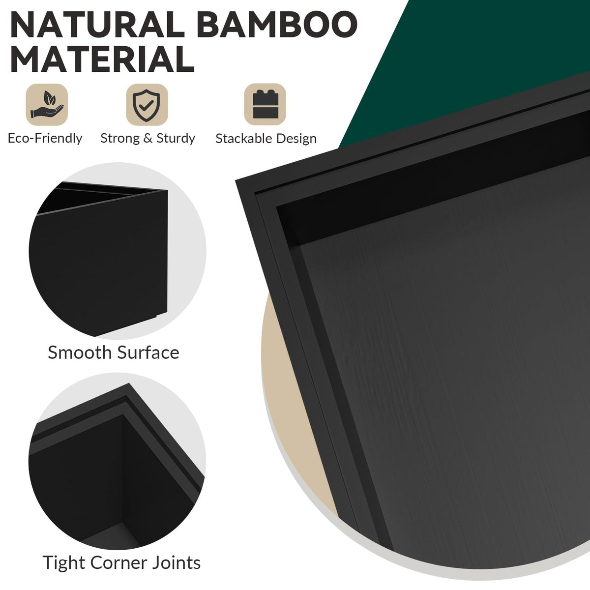 Bamboo Drawer Organizer (2 Count)