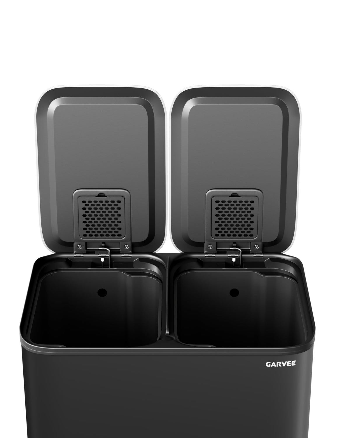 2 x 4 gal Stainless Steel Double Trash Can with Lid for Kitchen