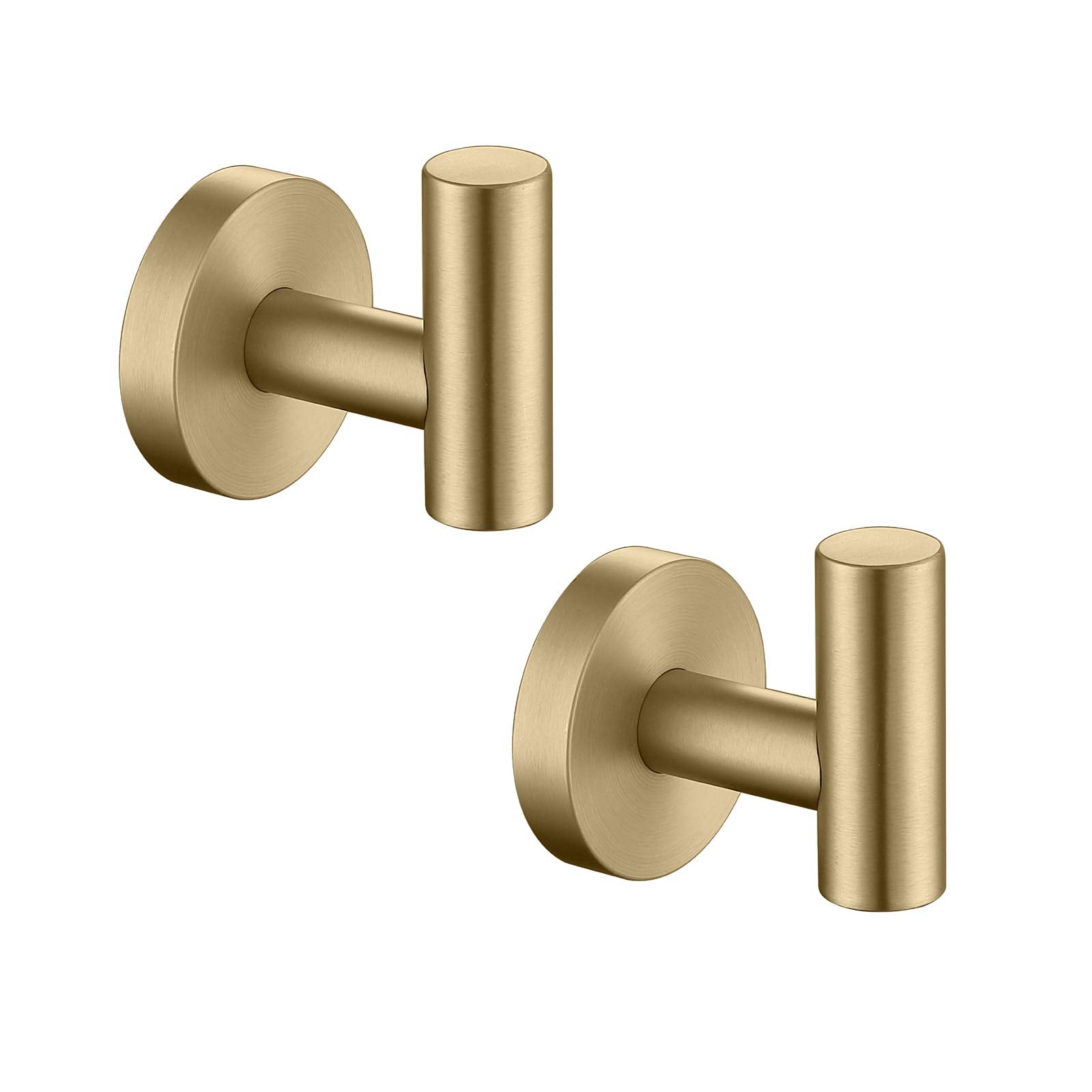 Brushed Gold Bathroom Towel Coat Hook Stainless Steel (2 Count)