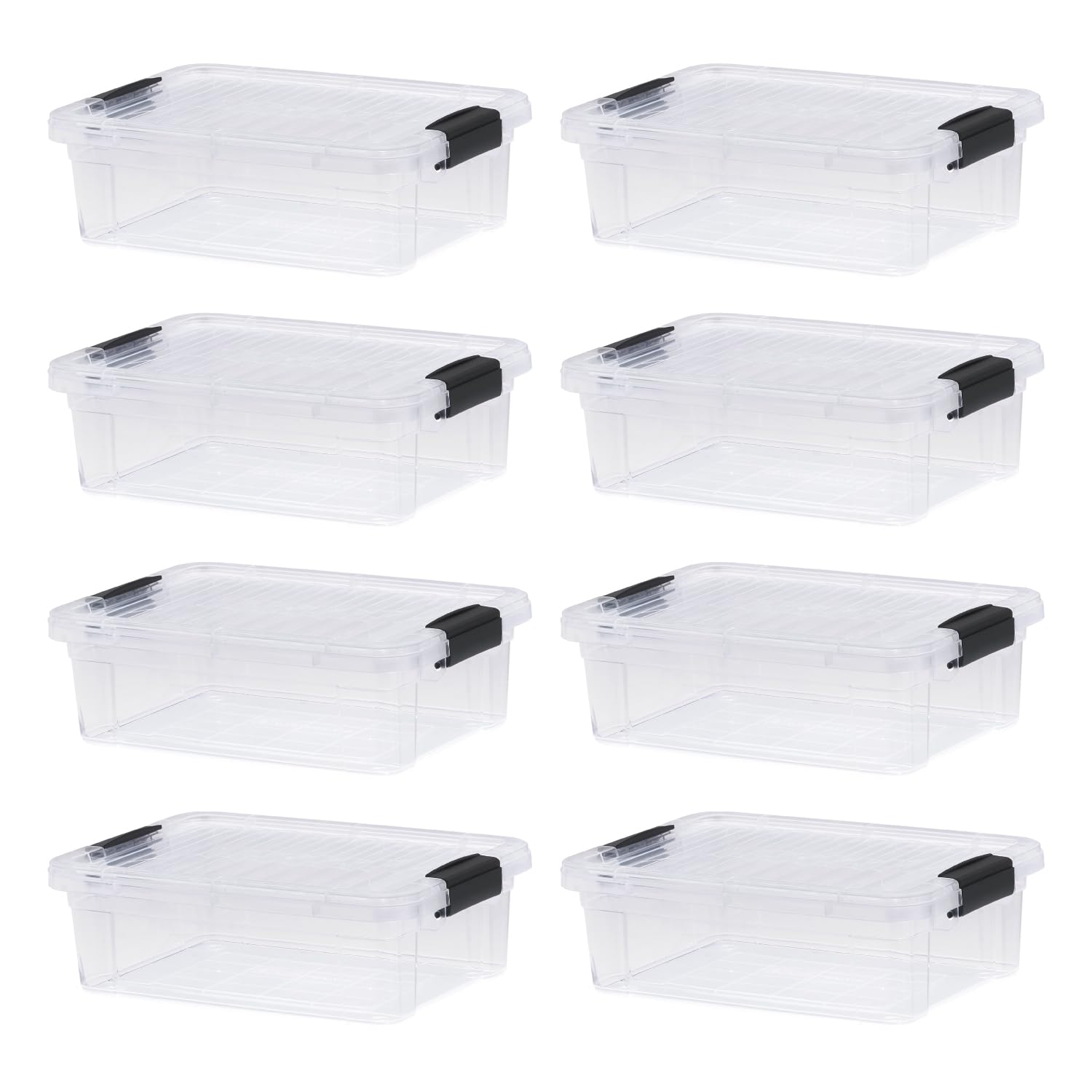 4.5 Quart Clear Plastic Storage Containers with Lids (8 Count)