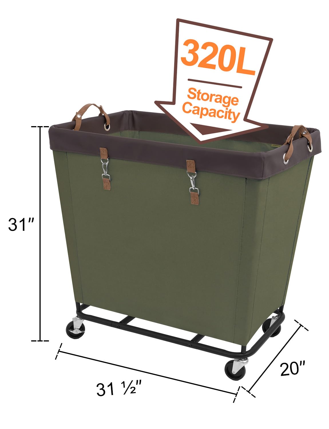 320L Laundry Basket with Wheels